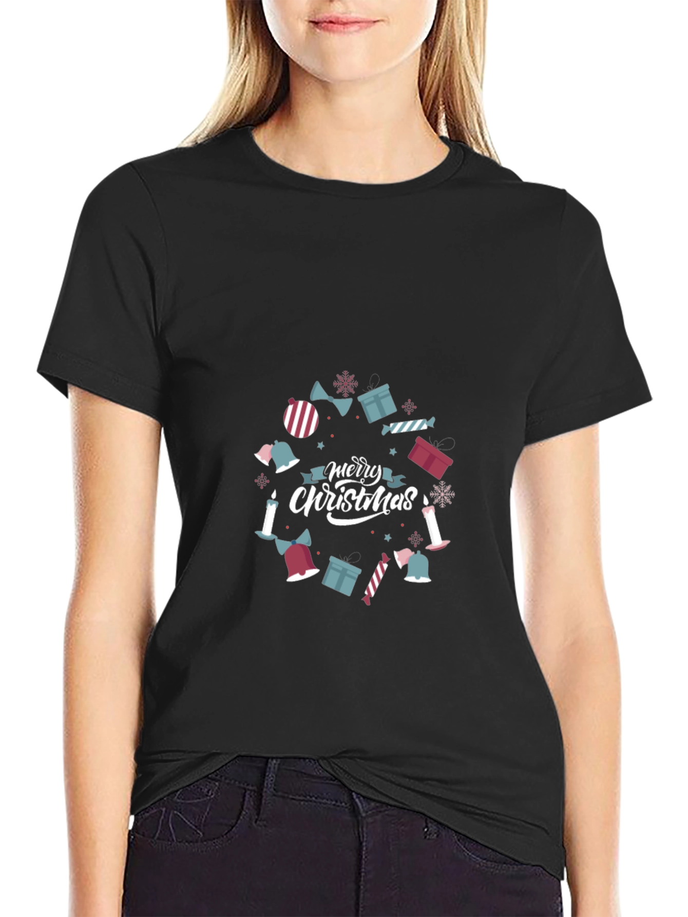 Festive Merry Christmas Graphic Tee - Holiday Style