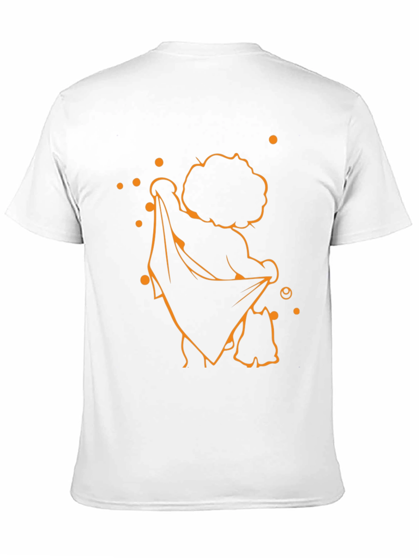 Funky Black T-Shirt with Orange Cartoon Print