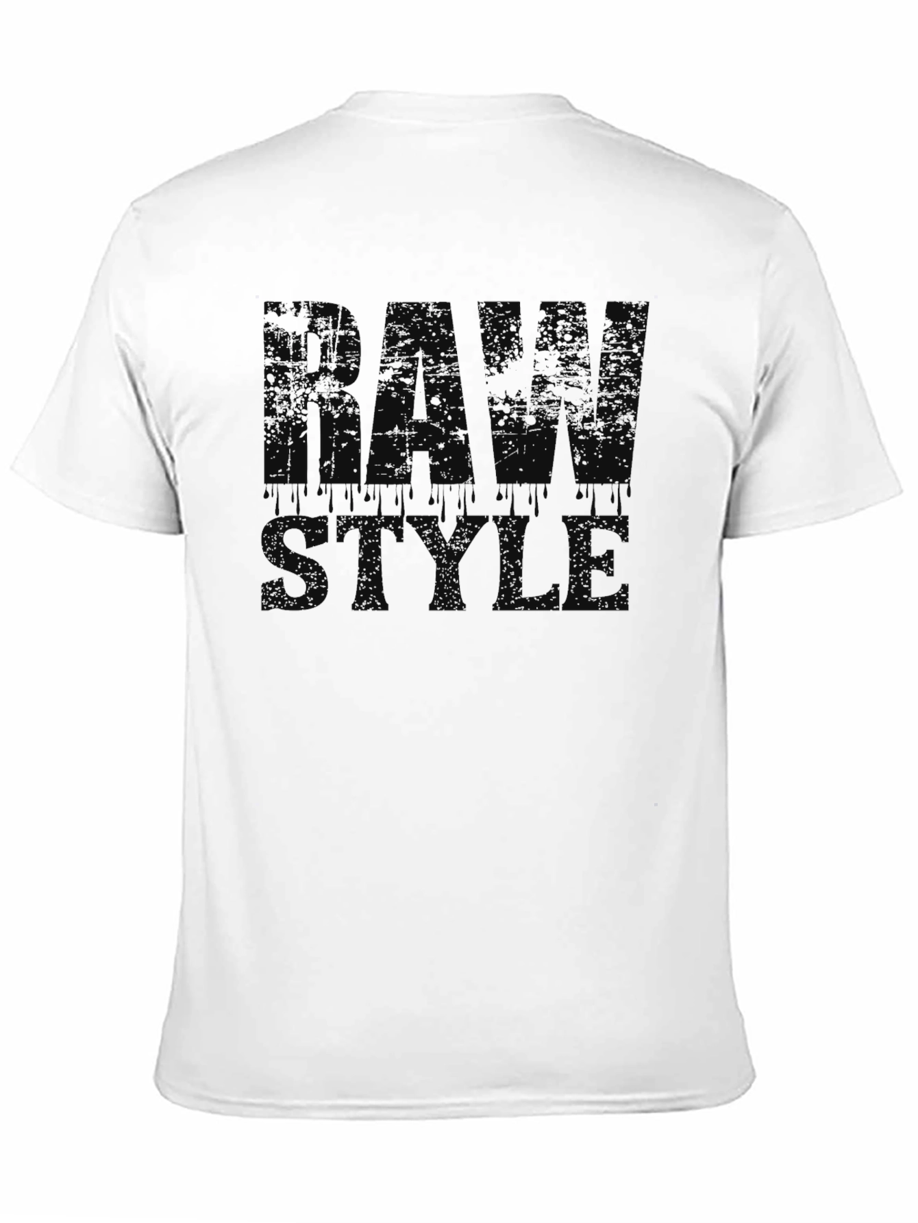 Raw Style Graphic Print Black T-Shirt