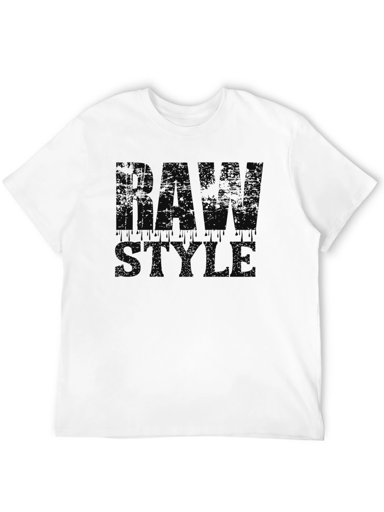 Raw Style Graphic Print Black T-Shirt