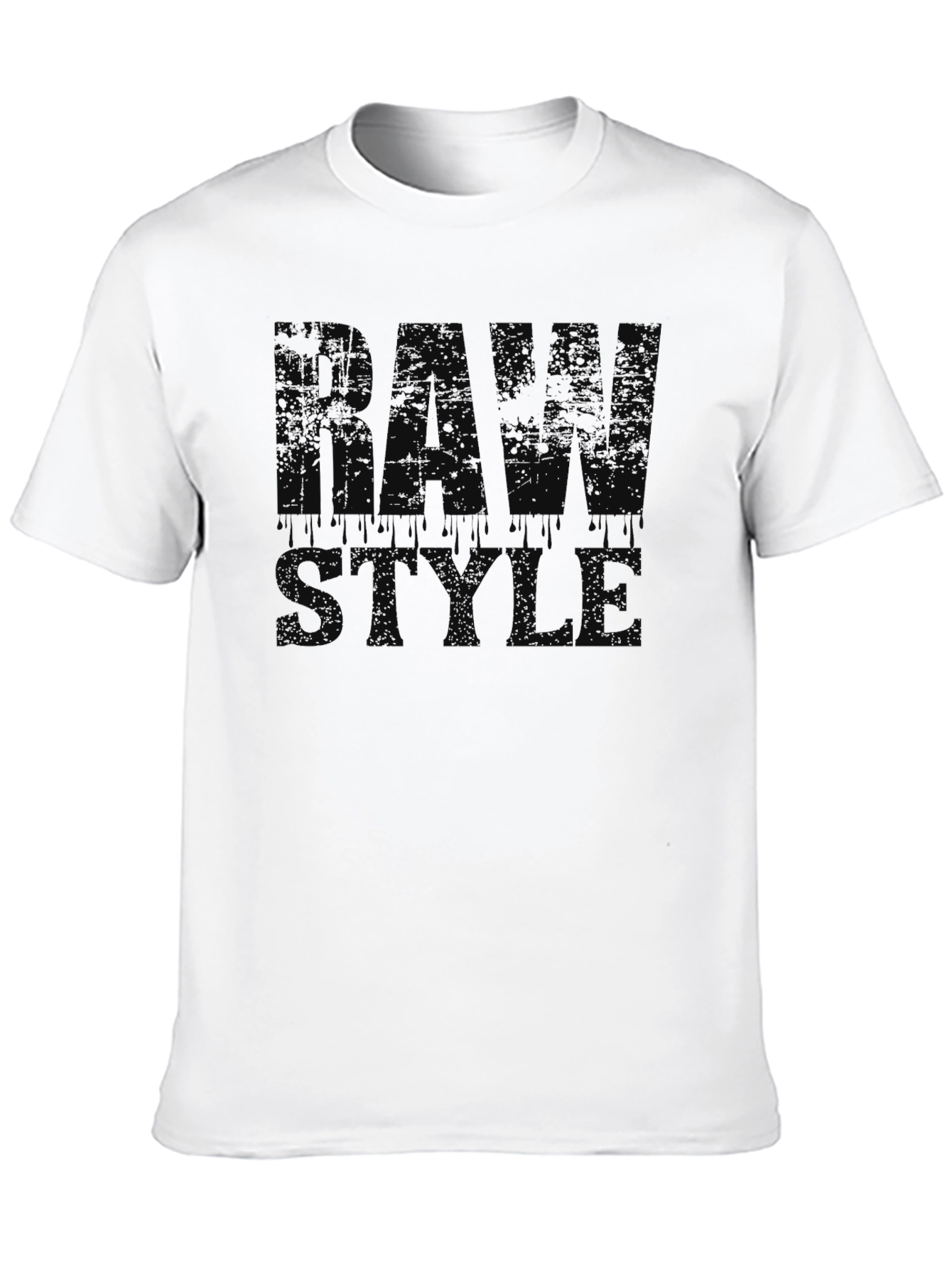 Raw Style Graphic Print Black T-Shirt
