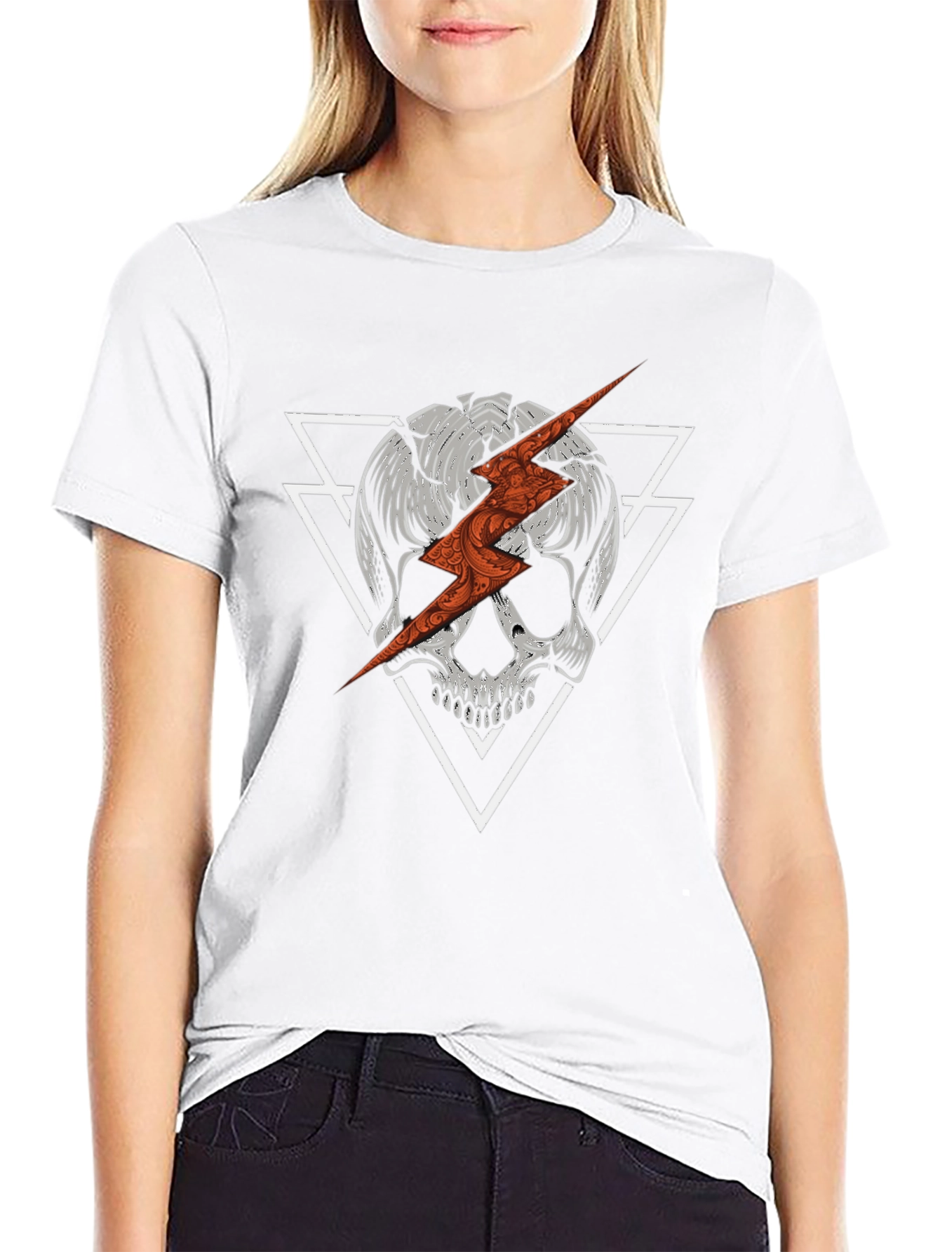 Skull & Lightning Bolt Graphic Tee - Modern Edge