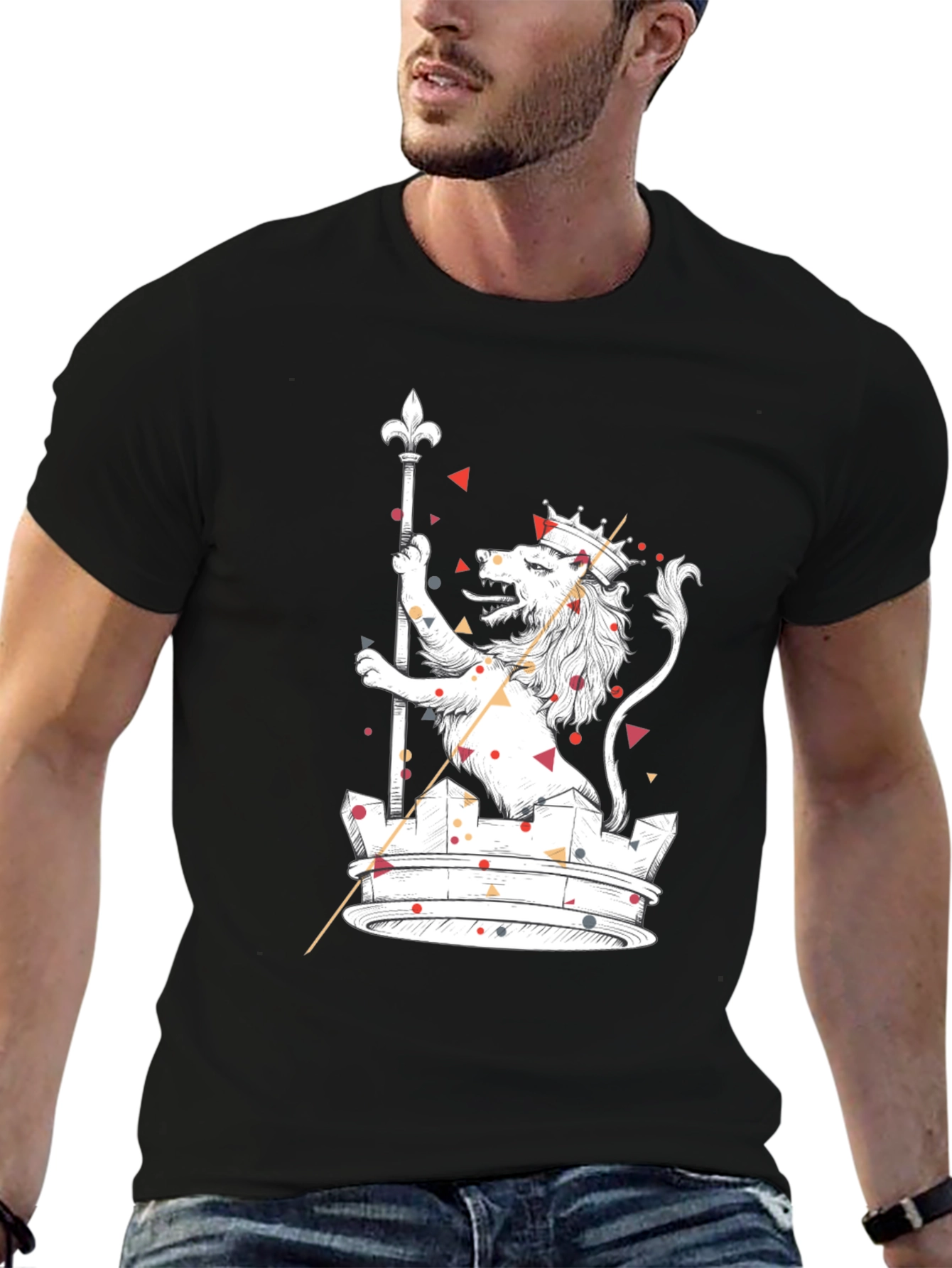 Lion Crown Graphic Tee - Cool Graphic Print