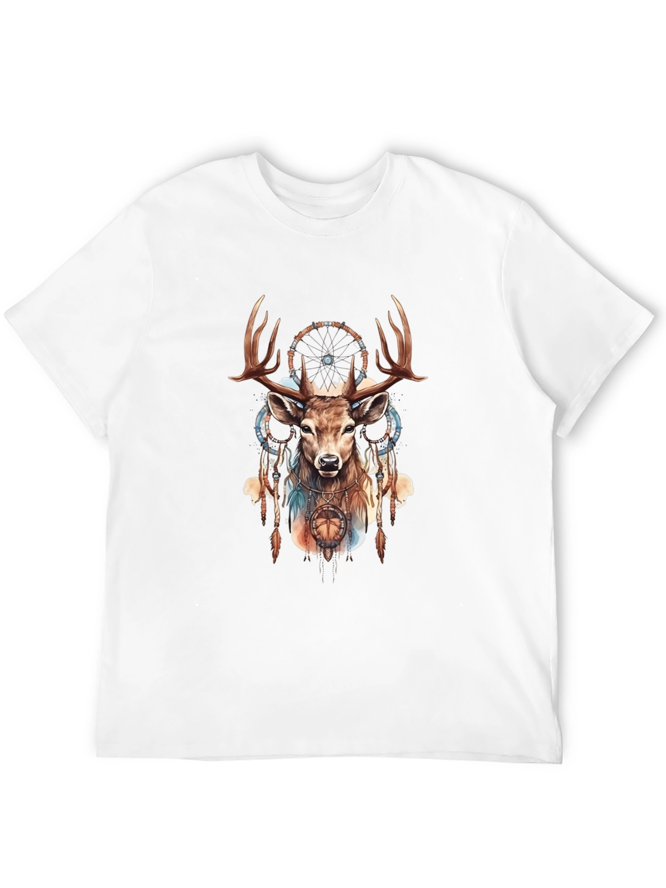 Deer Dreamcatcher Graphic Tee - Black Cotton Blend