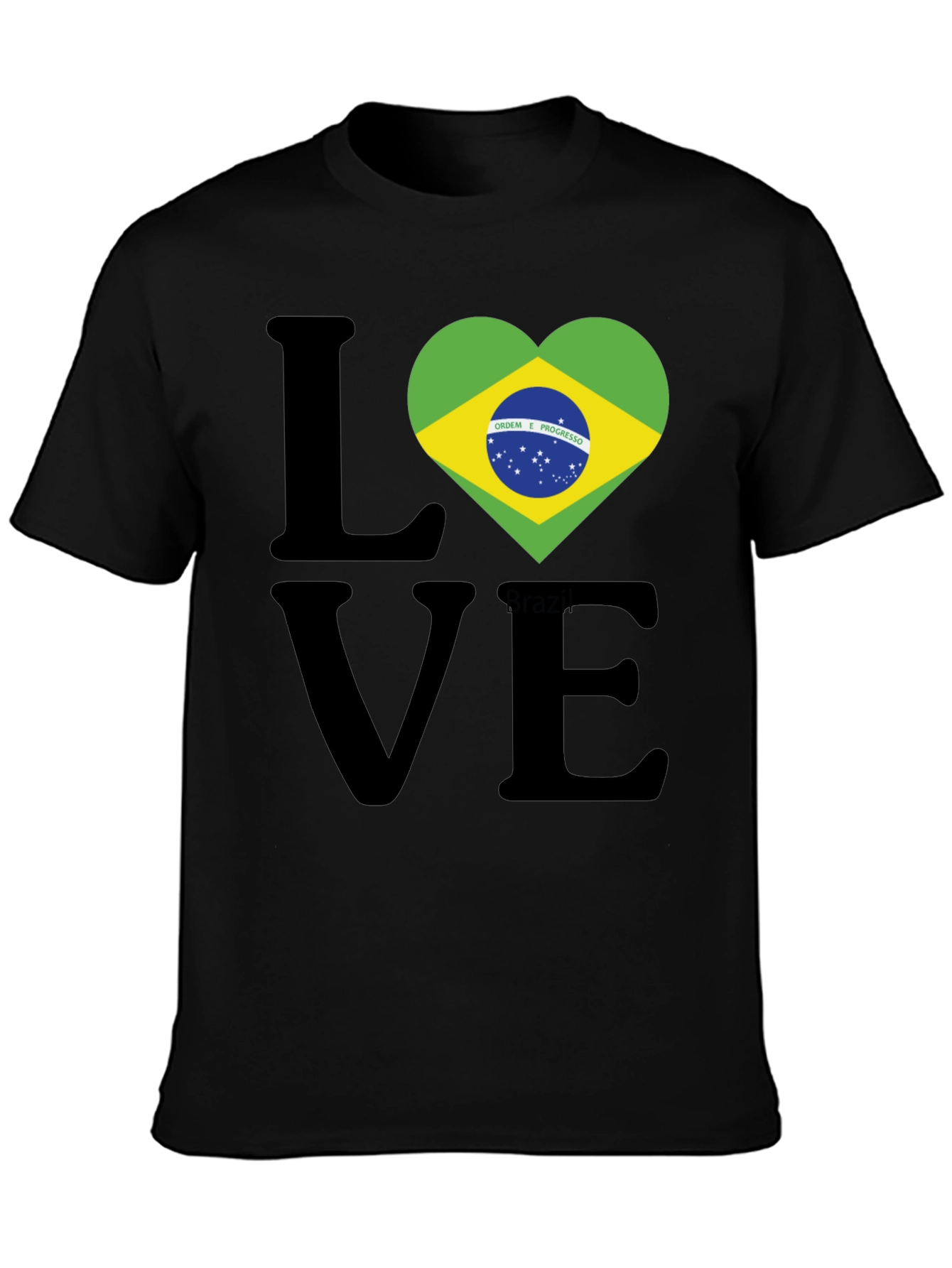 Brazil Flag Heart Love Graphic T-Shirt