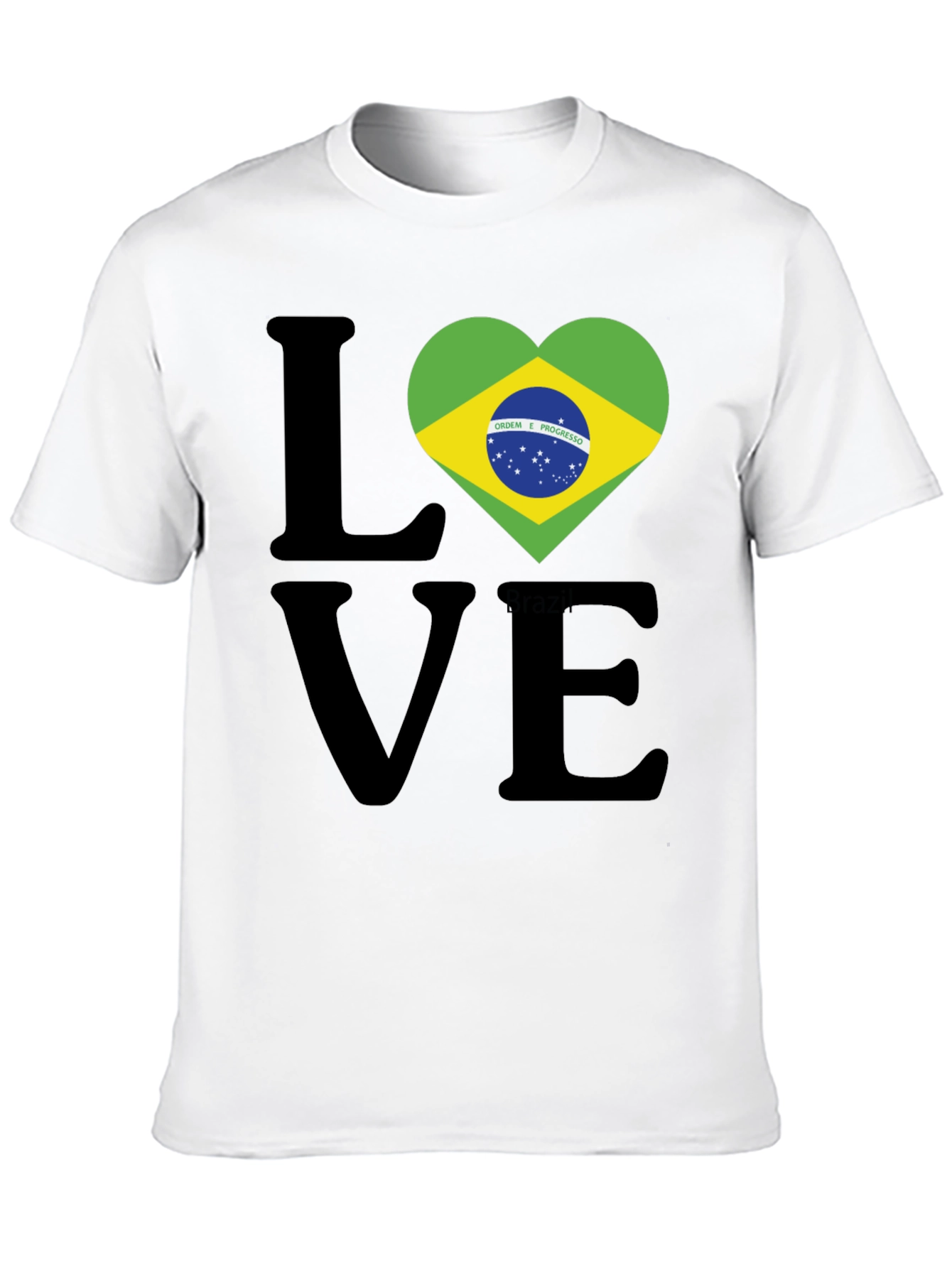 Brazil Flag Heart Love Graphic T-Shirt