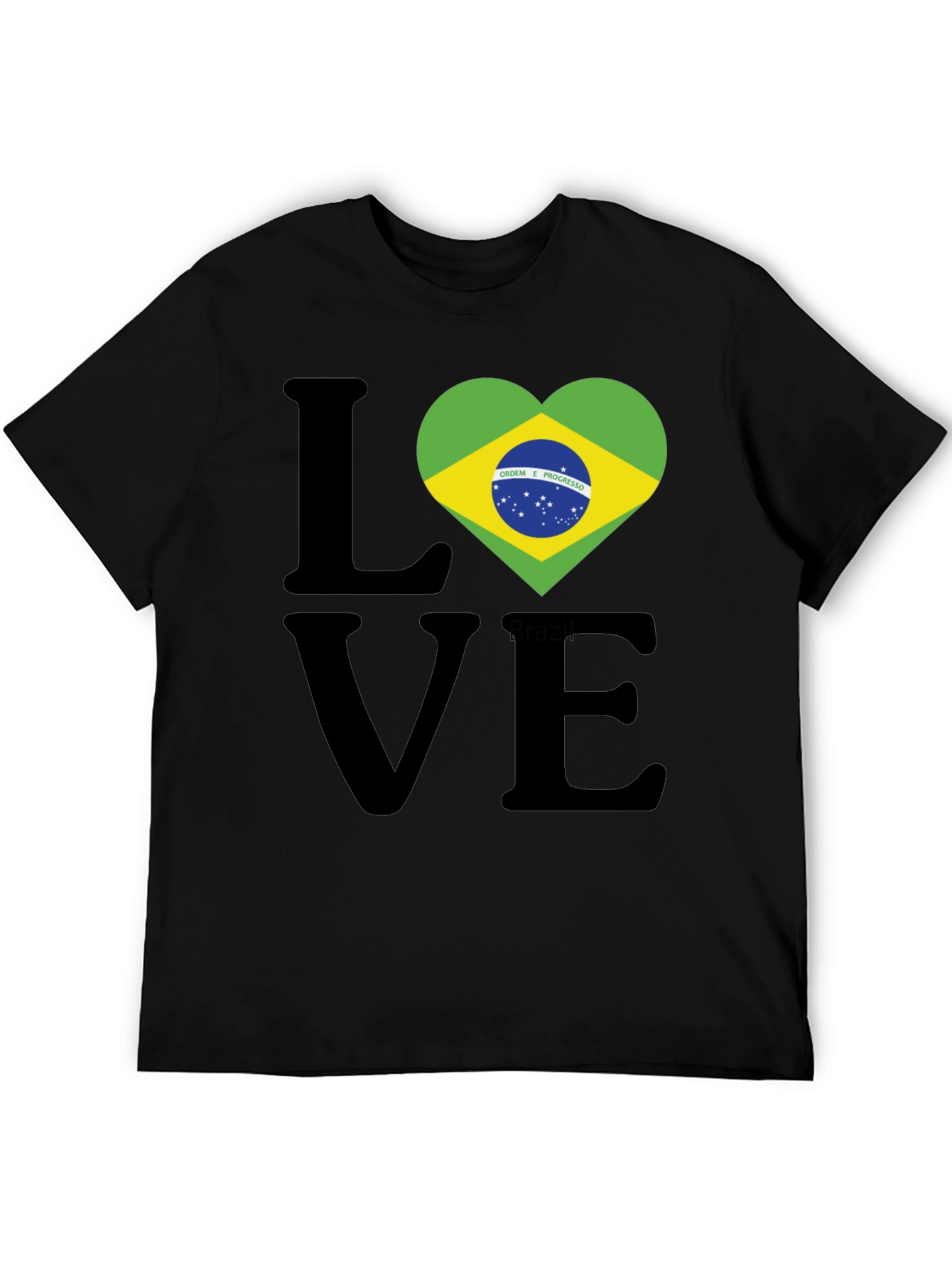Brazil Flag Heart Love Graphic T-Shirt