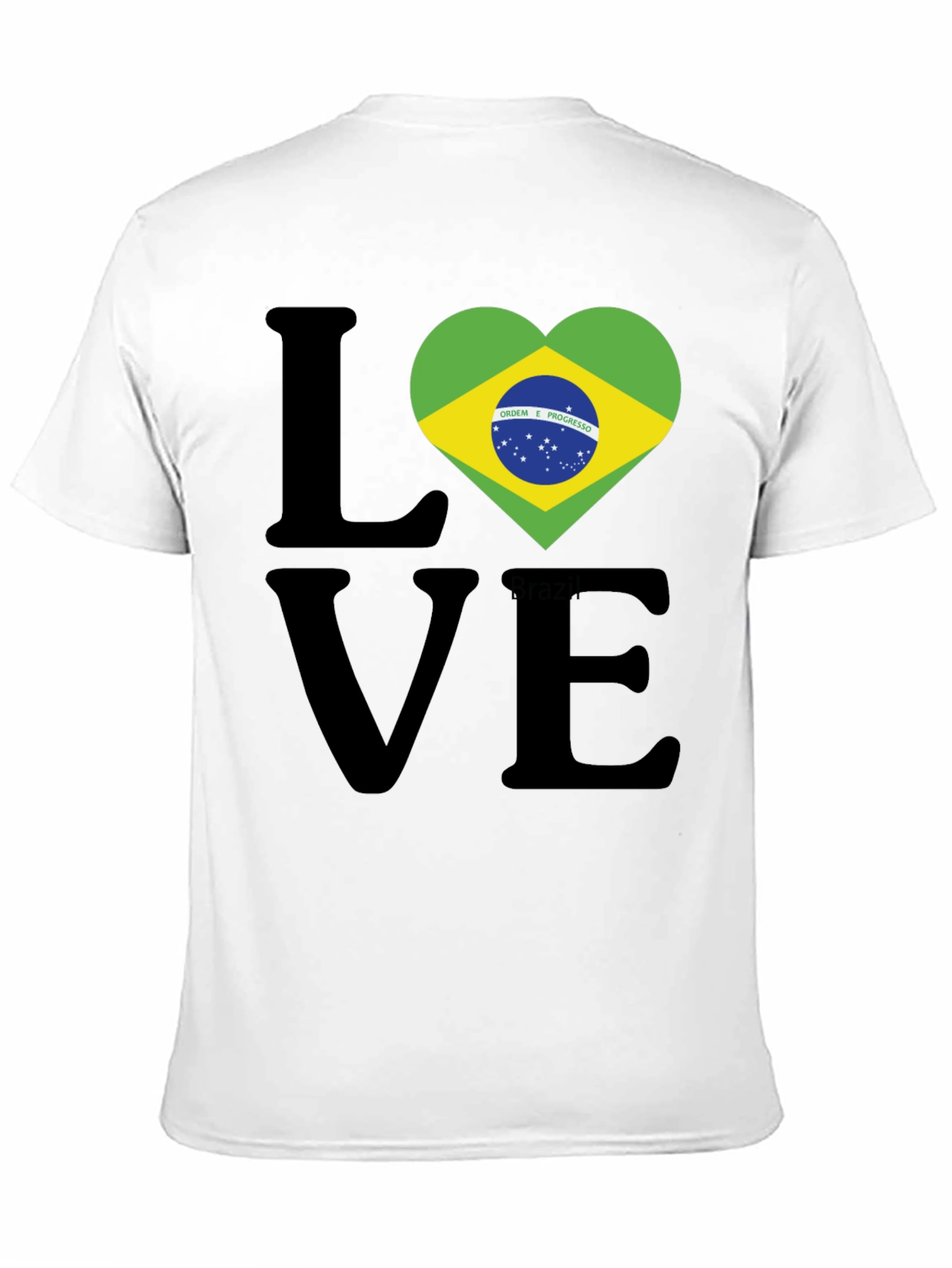 Brazil Flag Heart Love Graphic T-Shirt