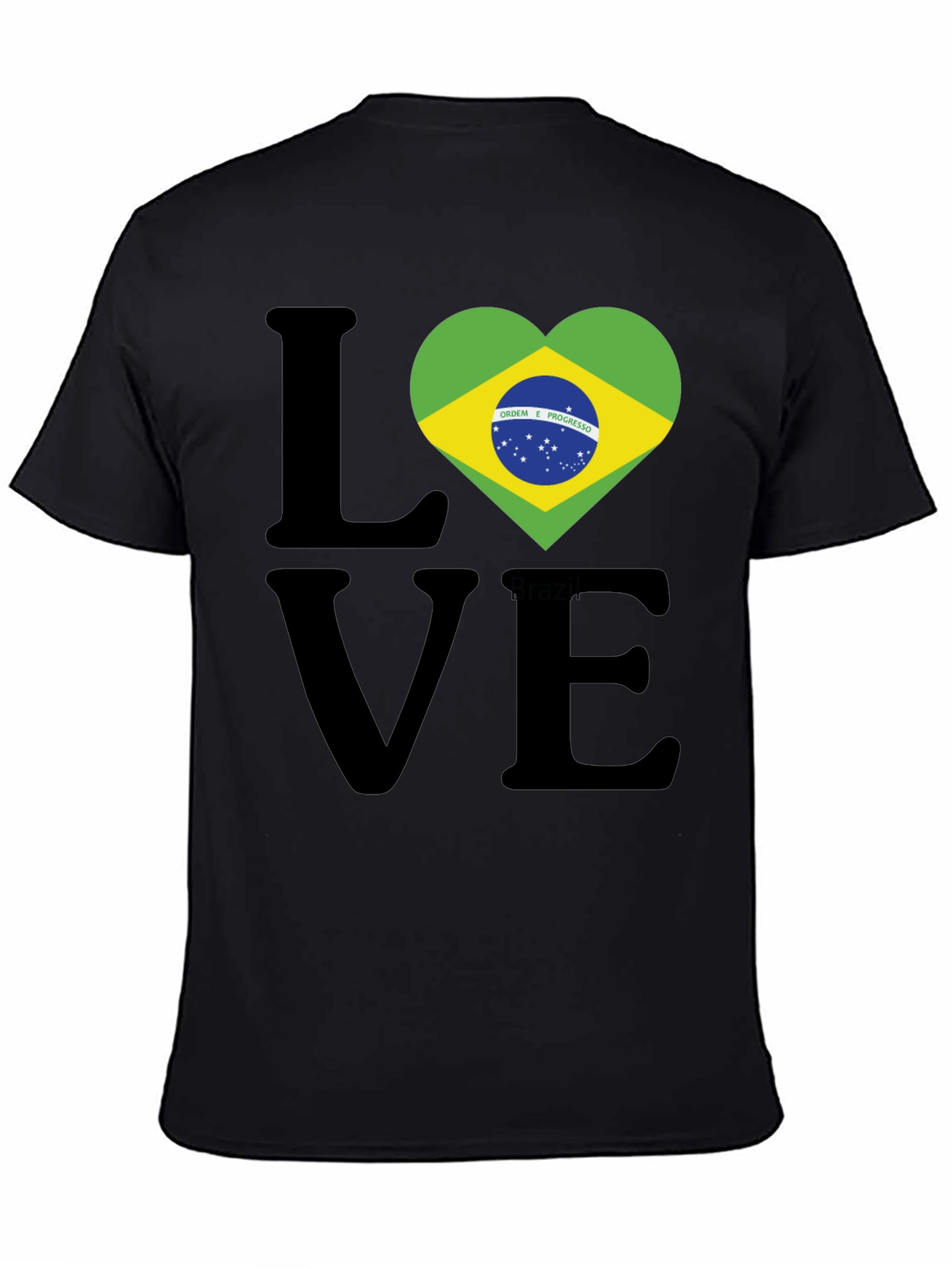 Brazil Flag Heart Love Graphic T-Shirt
