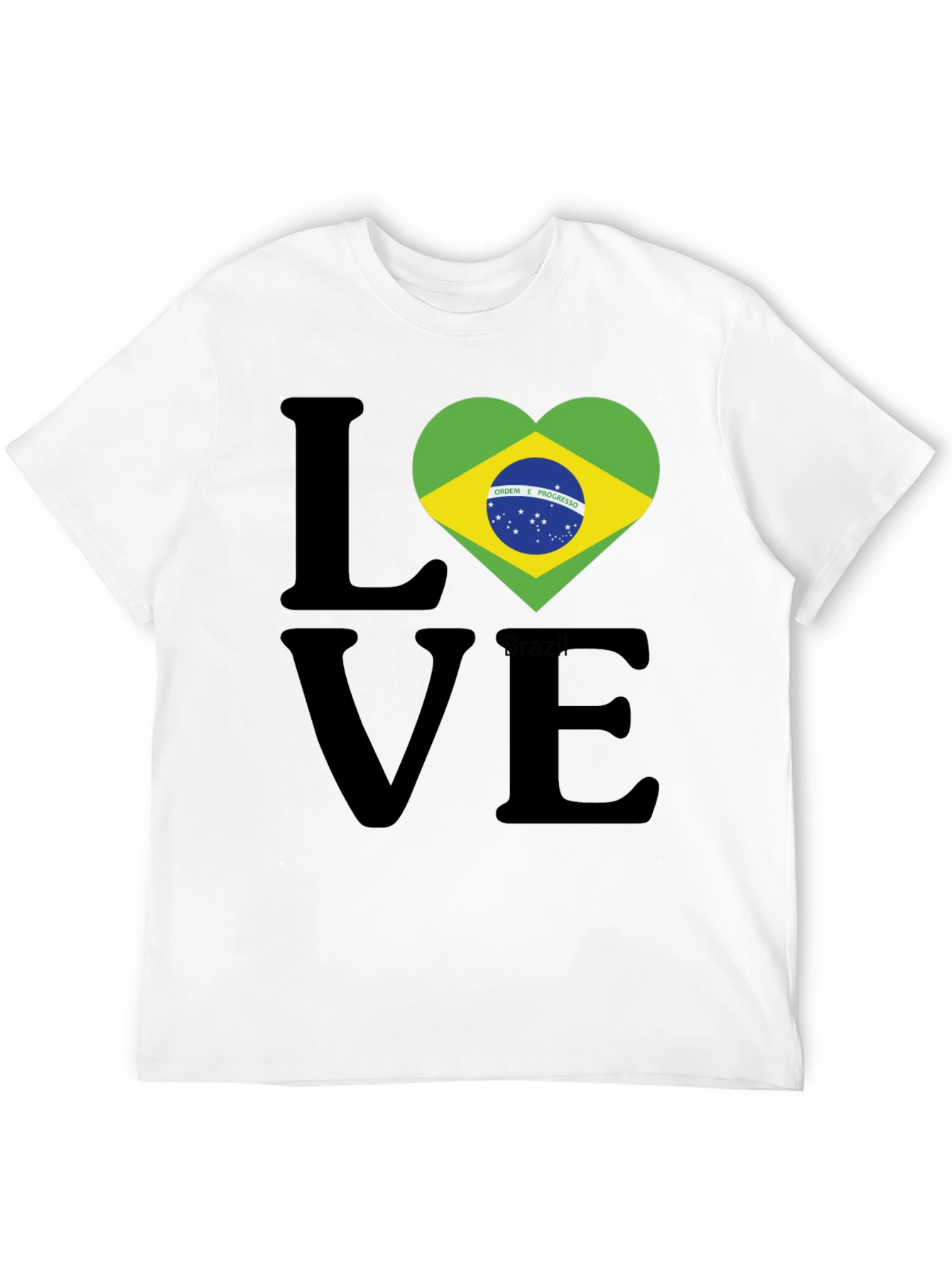 Brazil Flag Heart Love Graphic T-Shirt
