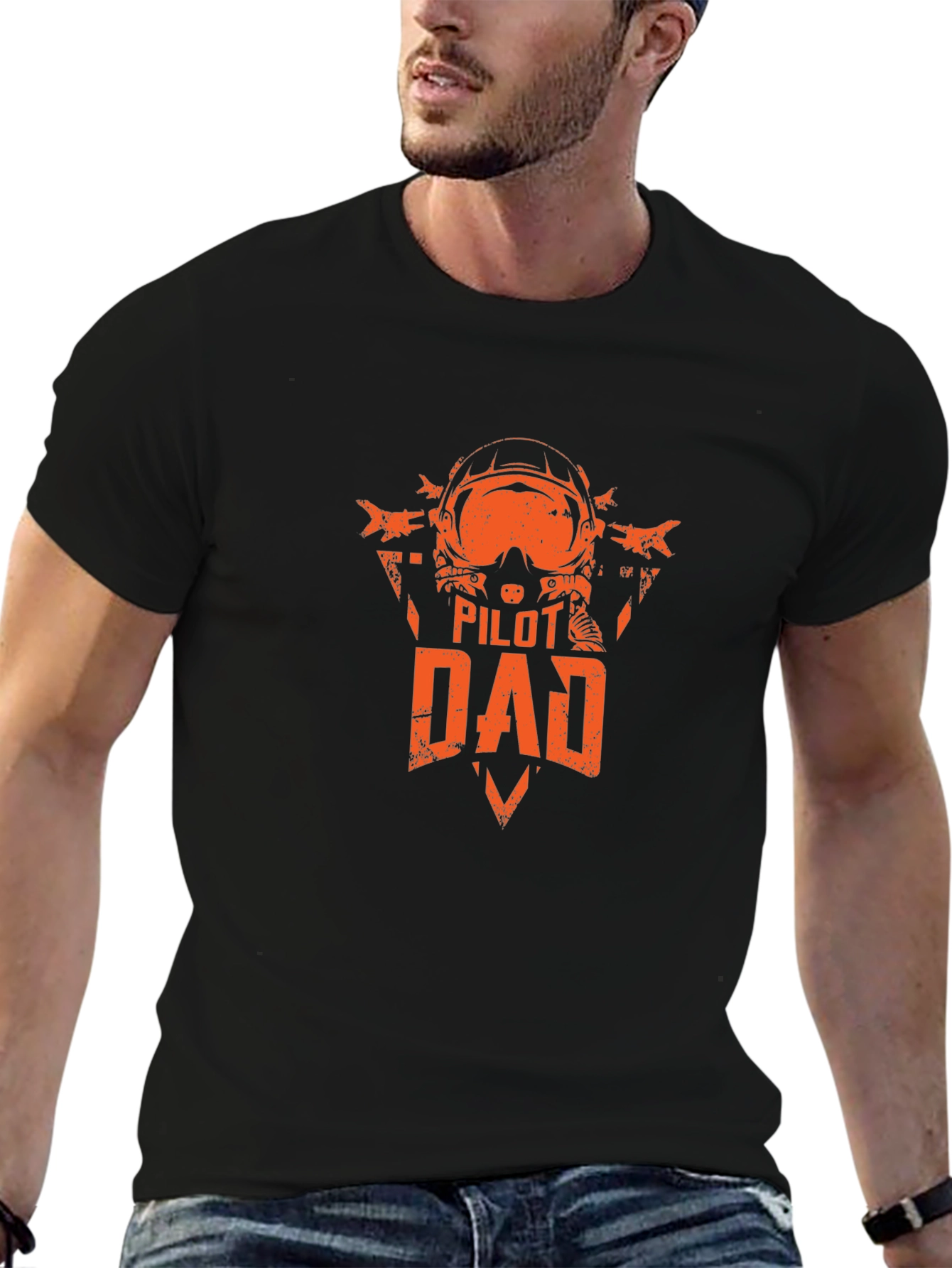 Pilot Dad Graphic T-Shirt - Black