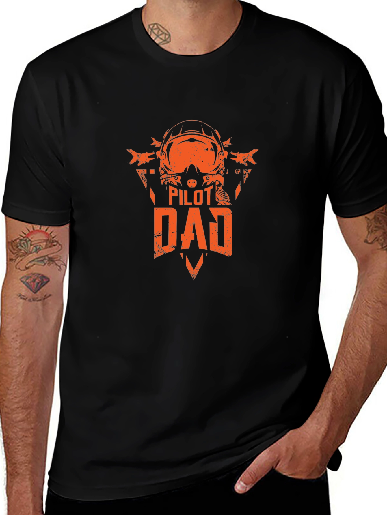 Pilot Dad Graphic T-Shirt - Black