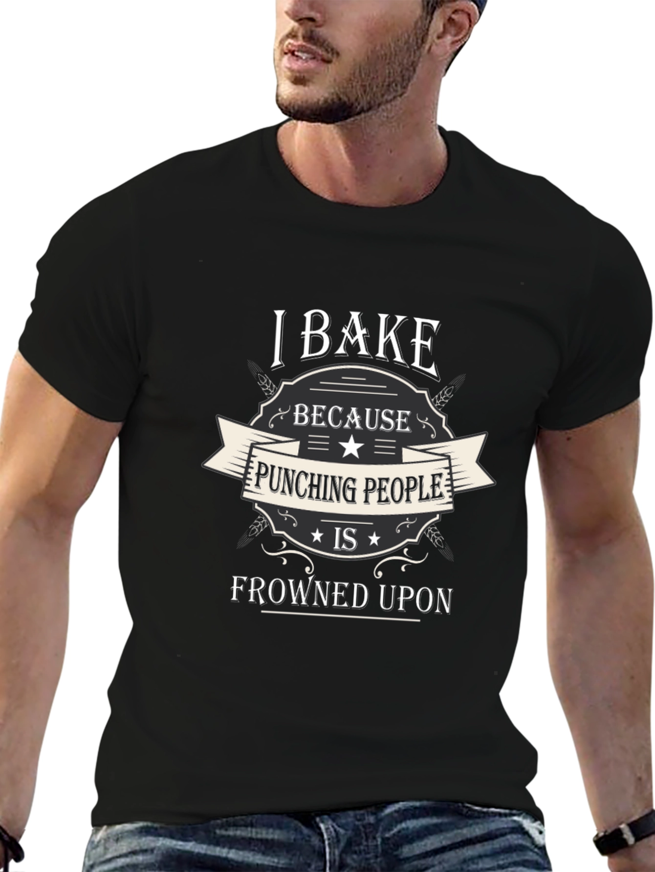 I Bake Because Punching People is Frowned Upon T-Shirt