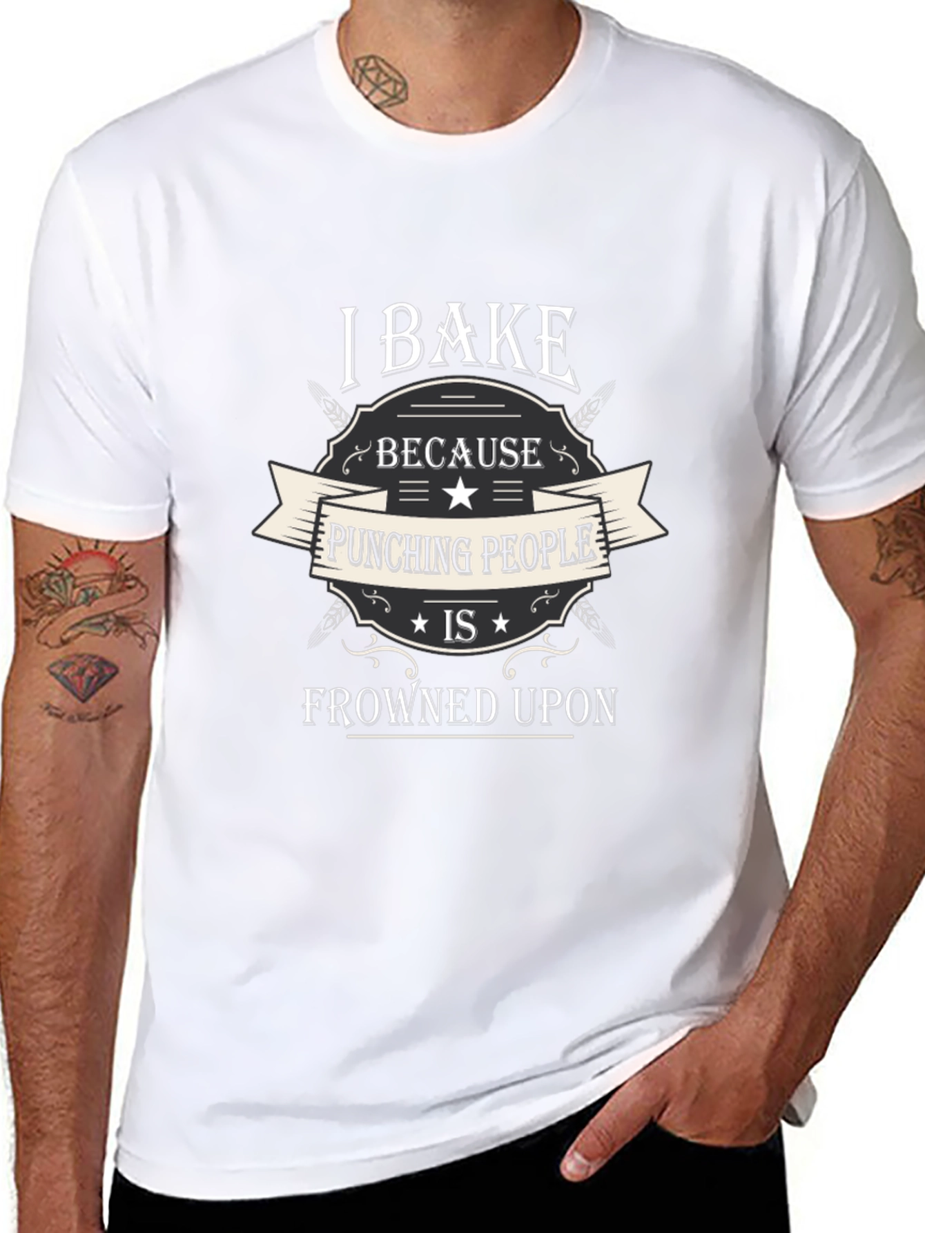 I Bake Because Punching People is Frowned Upon T-Shirt