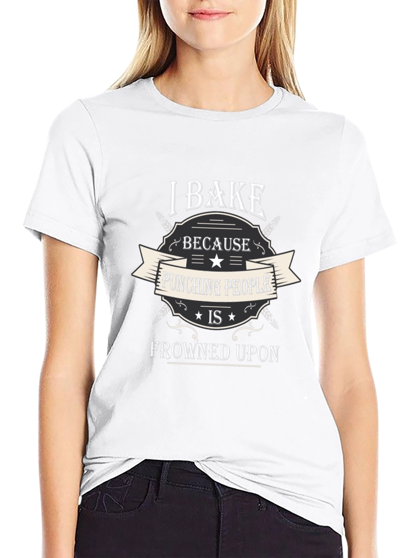 I Bake Because Punching People is Frowned Upon T-Shirt