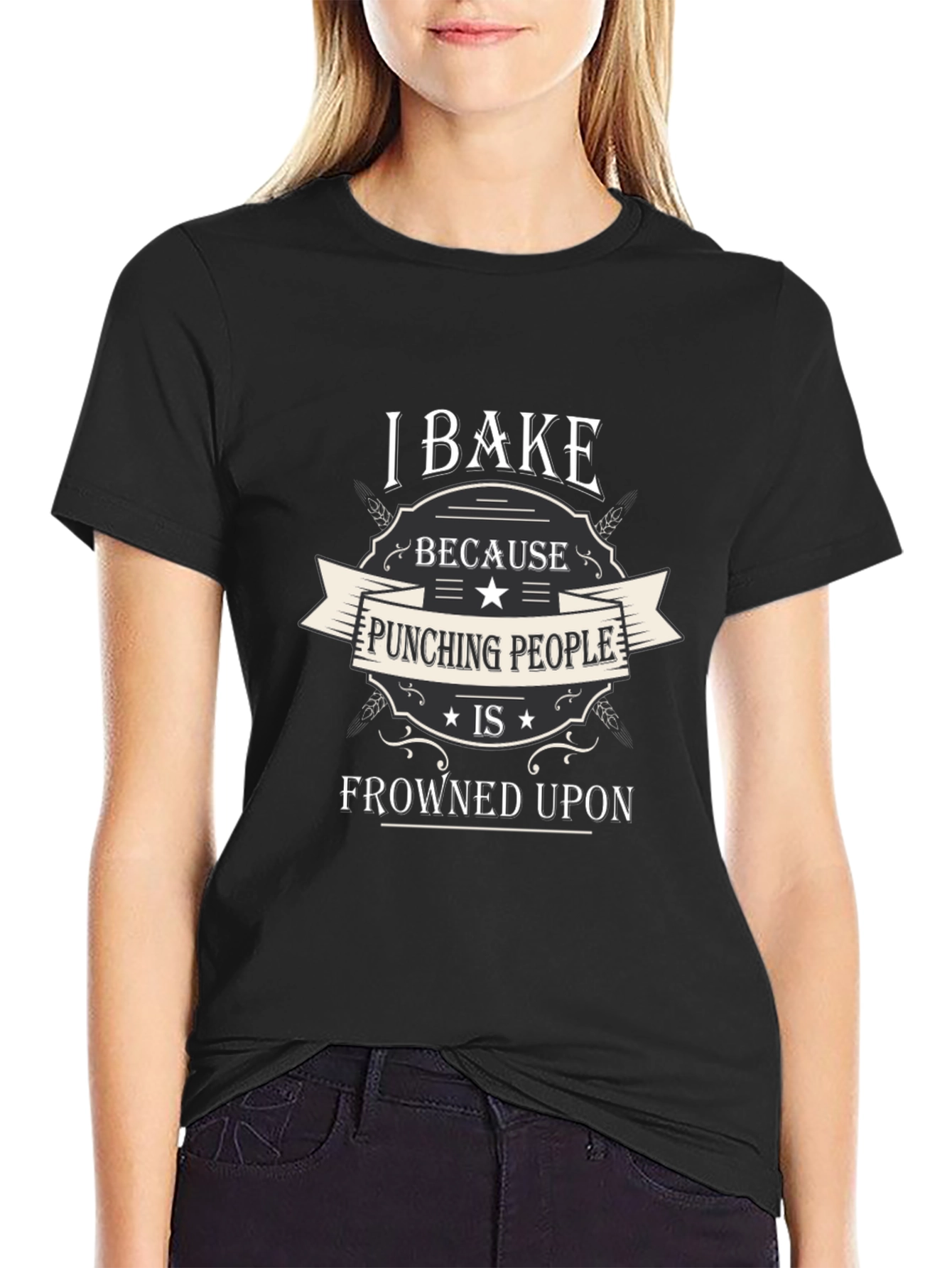 I Bake Because Punching People is Frowned Upon T-Shirt