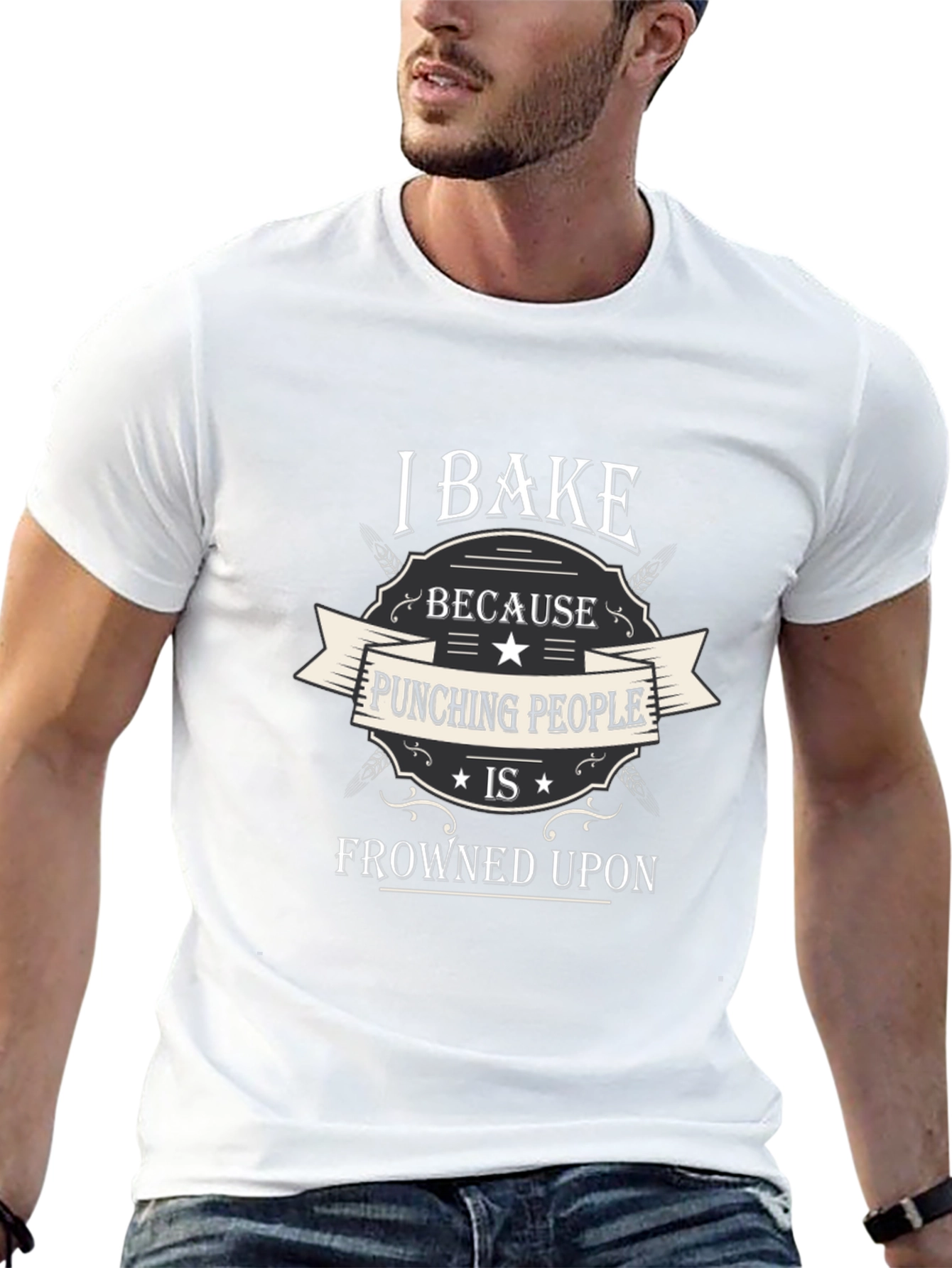 I Bake Because Punching People is Frowned Upon T-Shirt
