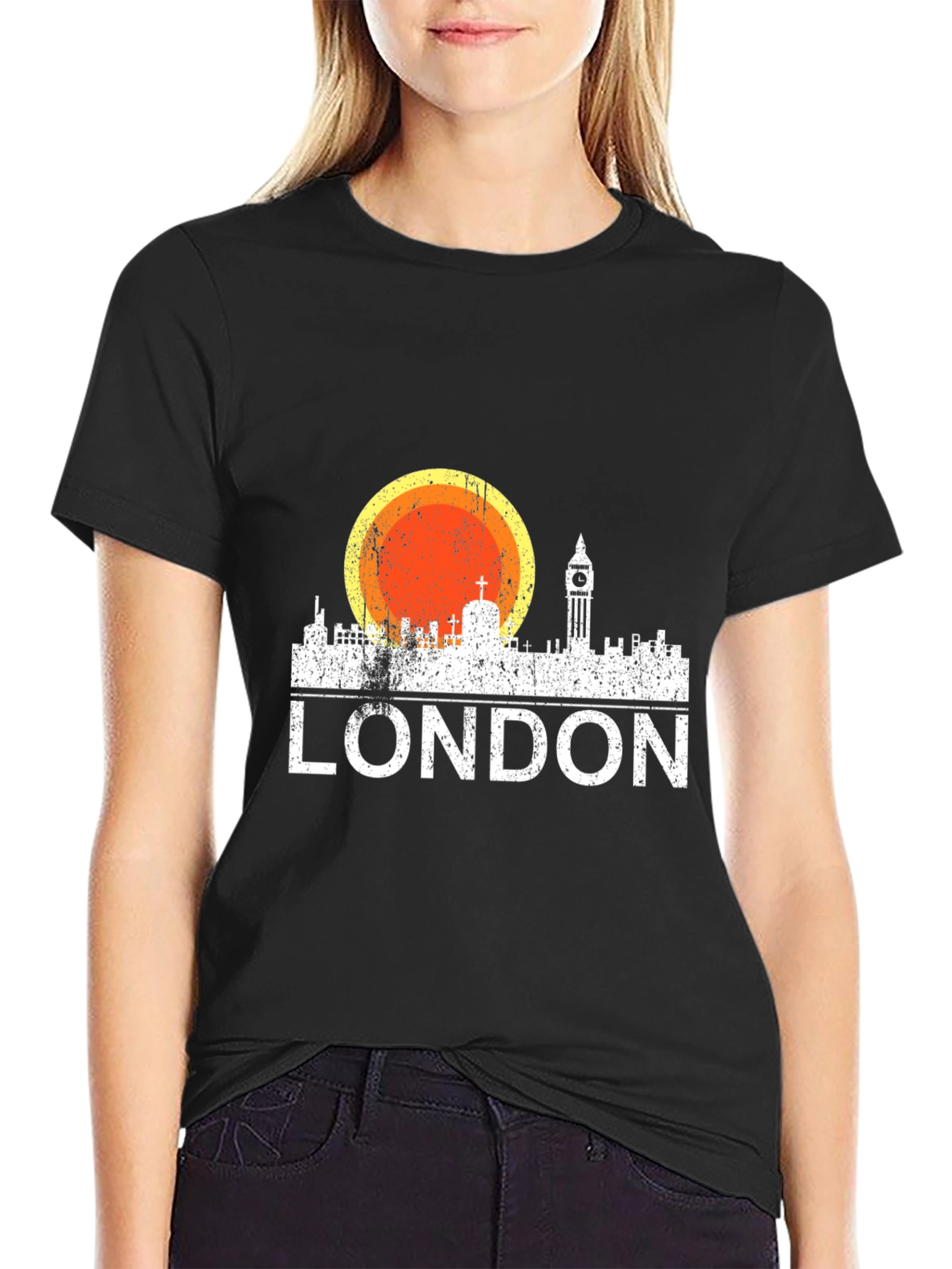 London Skyline Sunset T-Shirt - Black