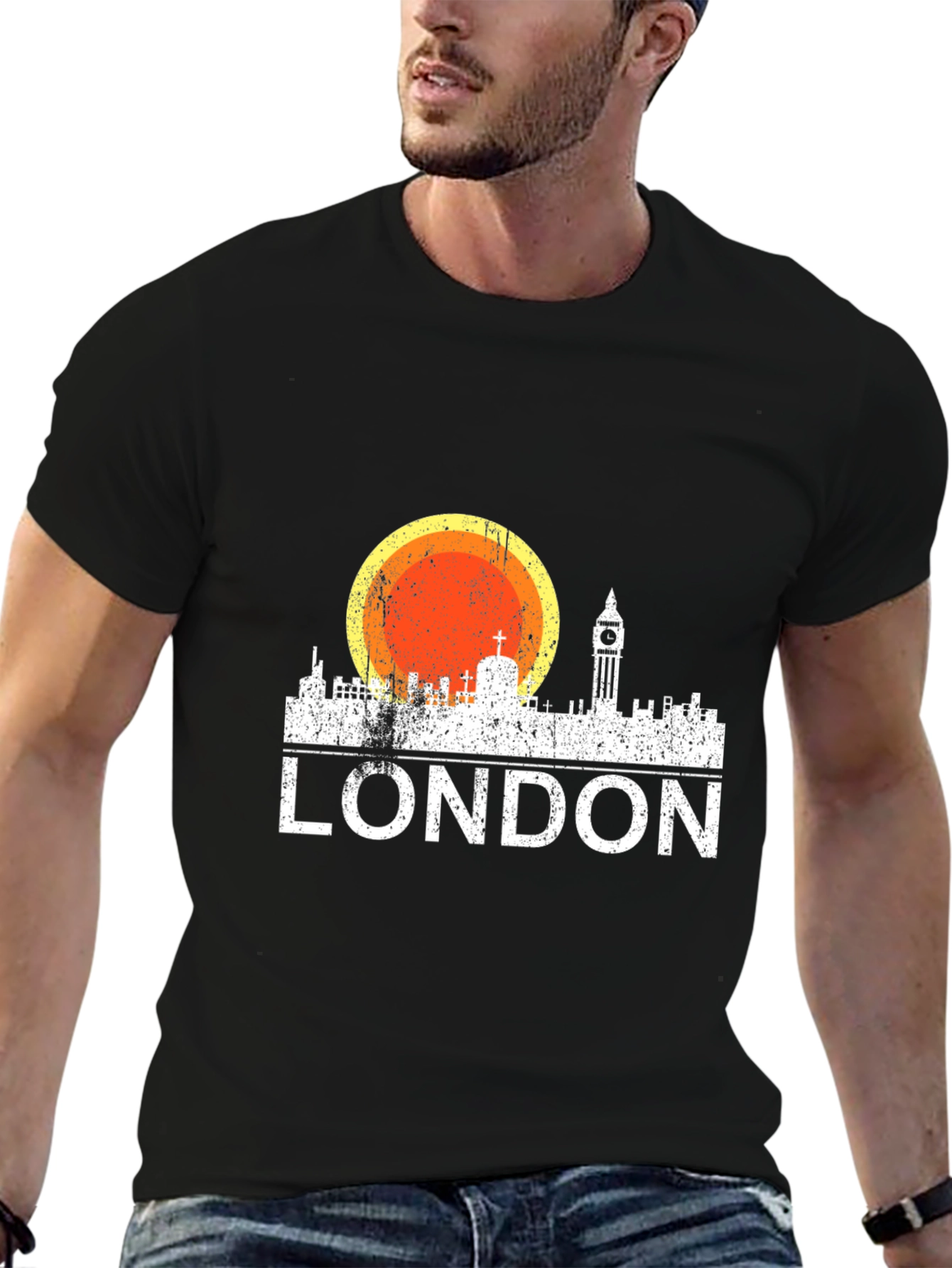 London Skyline Sunset T-Shirt - Black