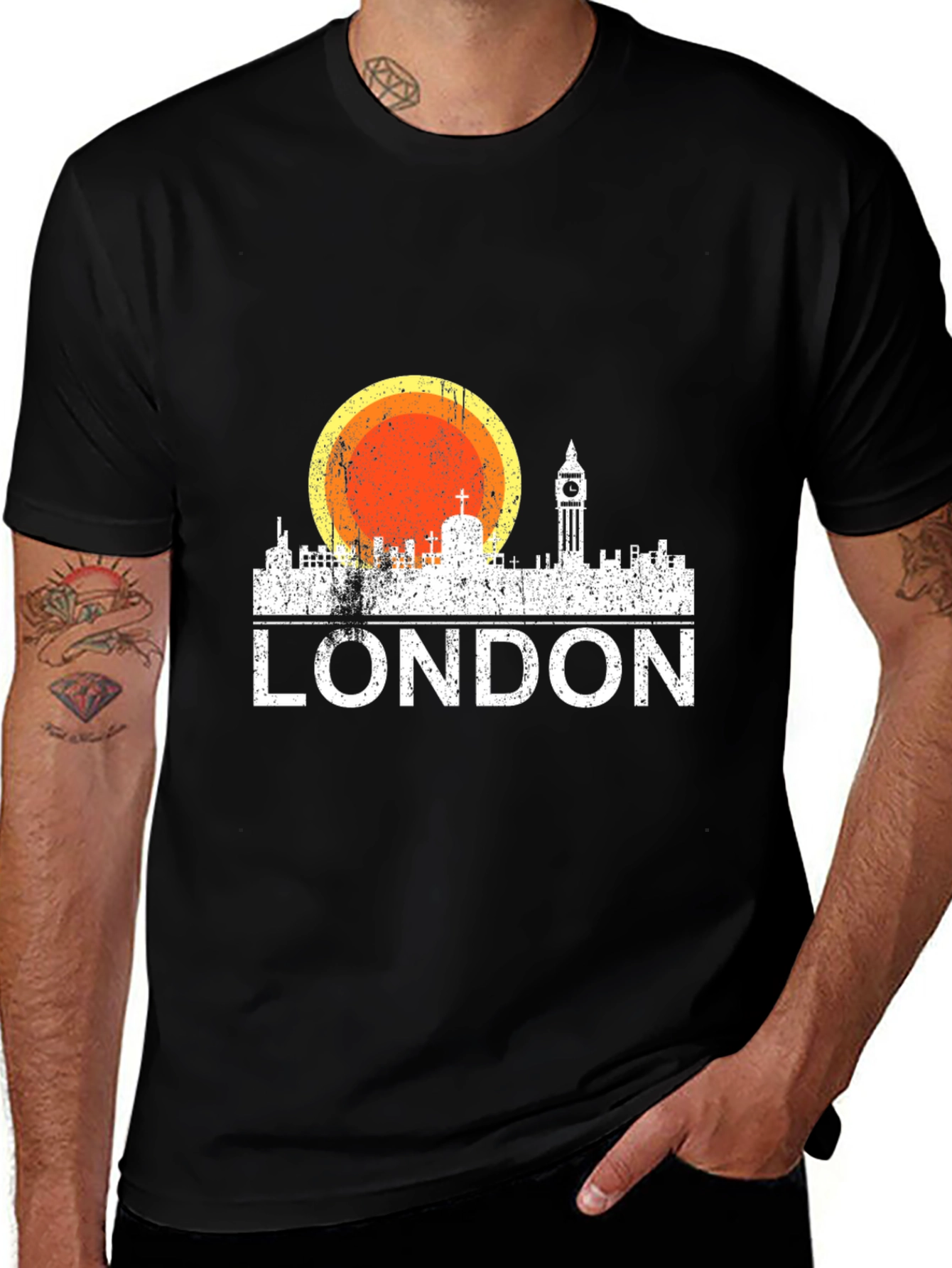 London Skyline Sunset T-Shirt - Black