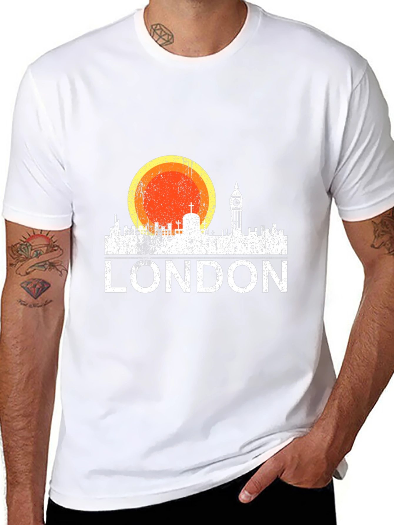 London Skyline Sunset T-Shirt - Black