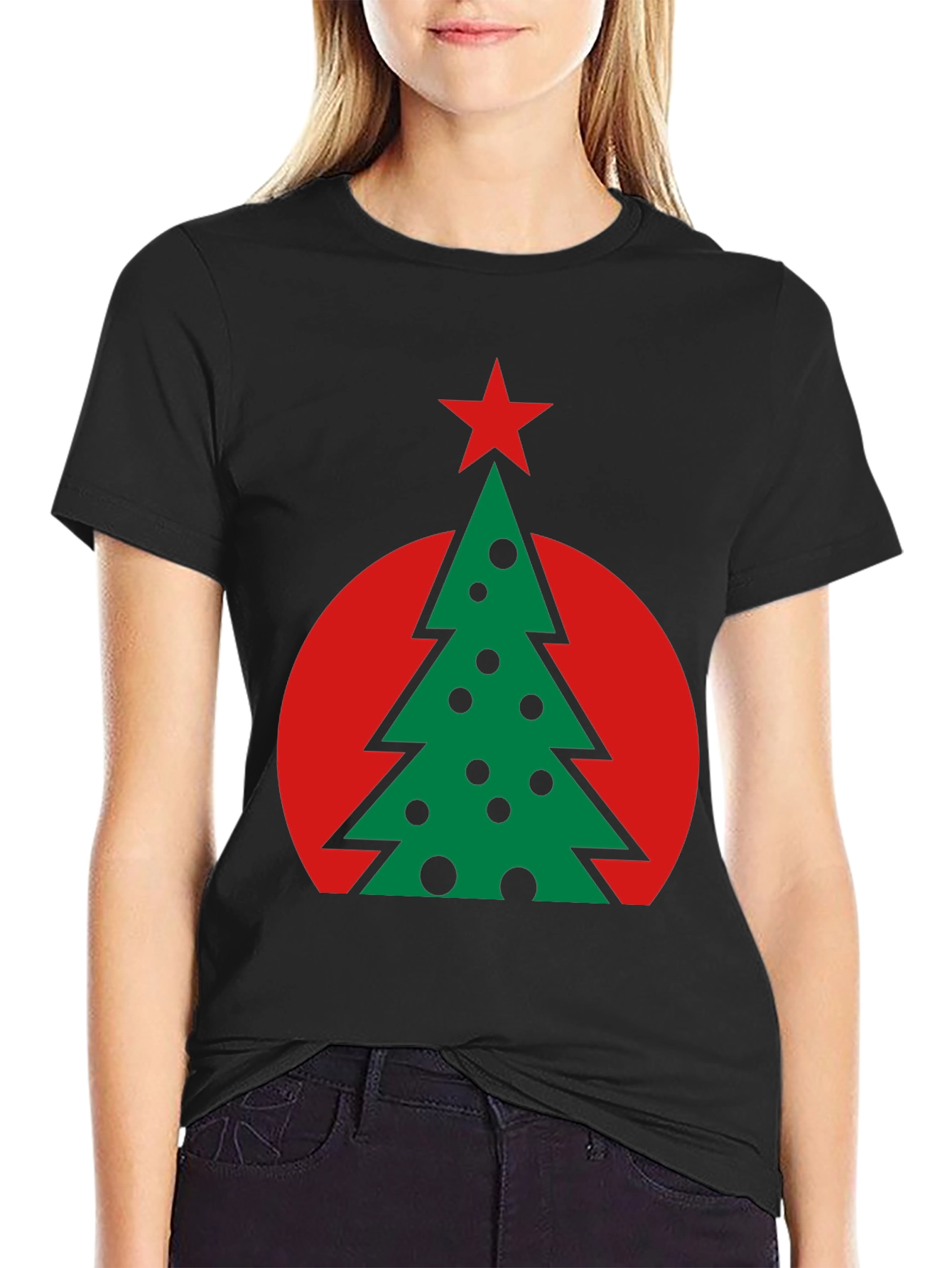 Festive Christmas Tree Graphic Tee - Holiday Style