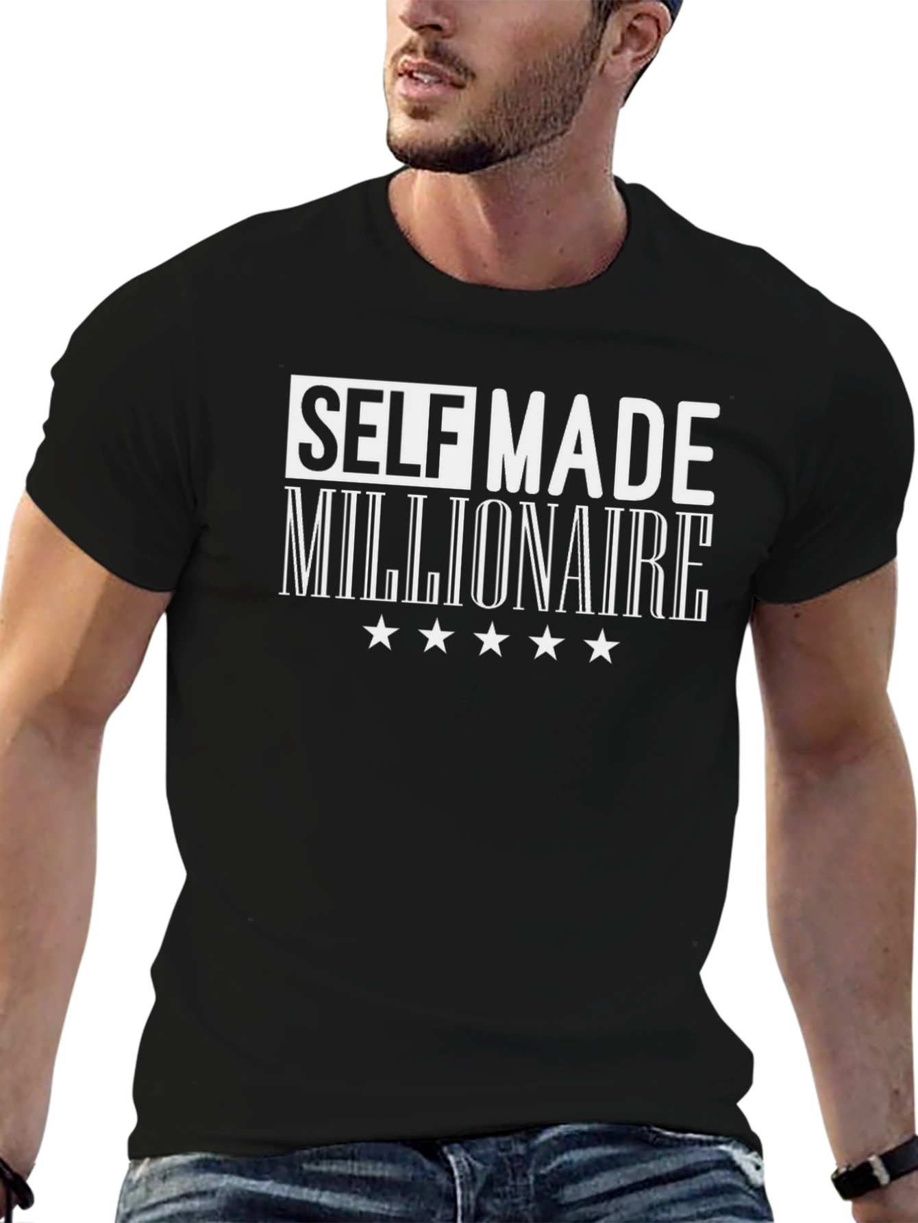 Self Made Millionaire Graphic Tee - Black T-Shirt