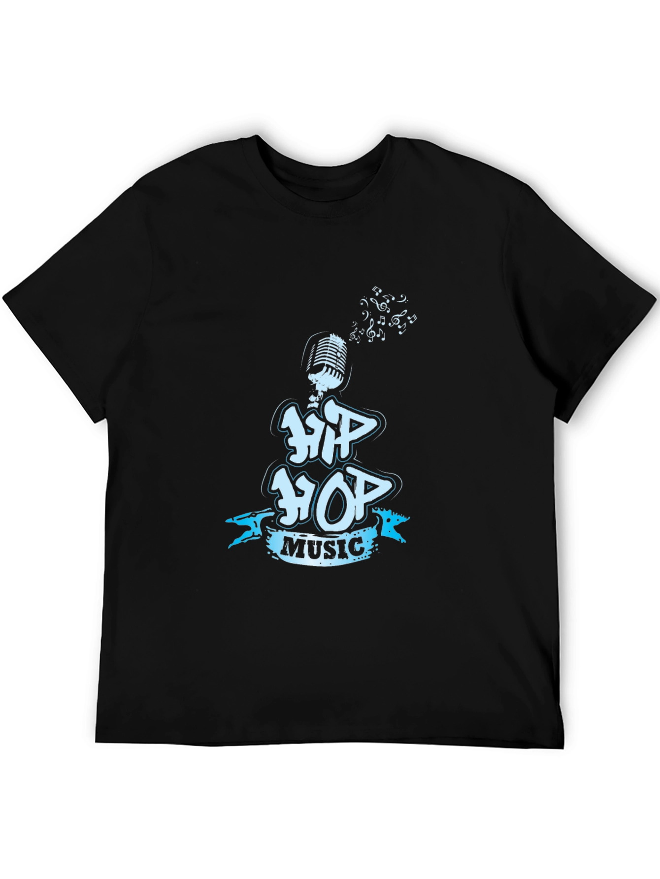 Hip Hop Music Graphic Black T-Shirt