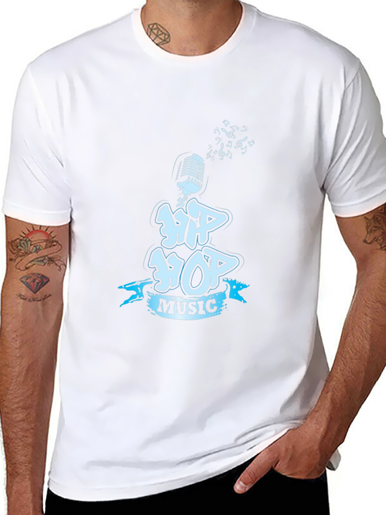 Hip Hop Music Graphic Black T-Shirt