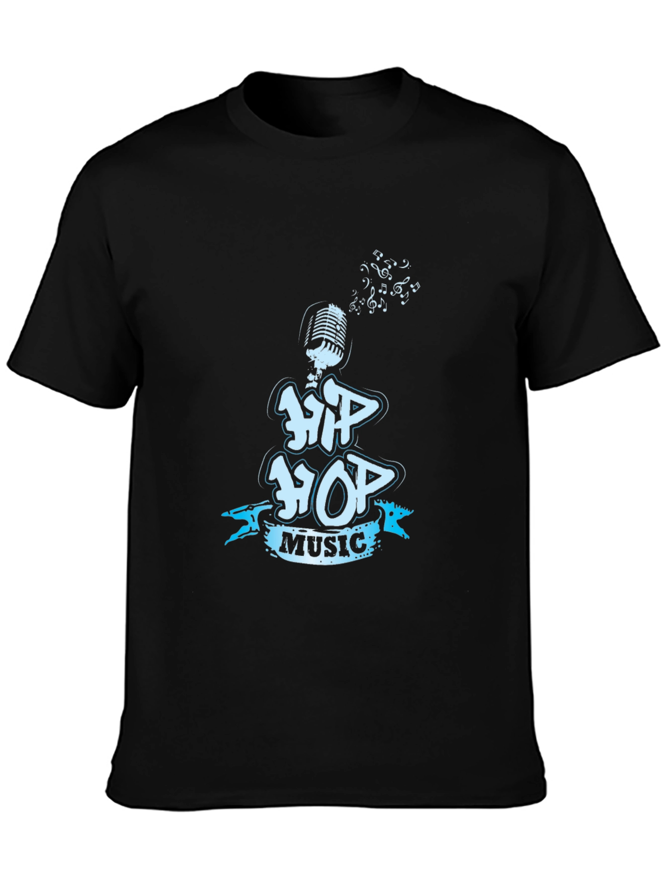 Hip Hop Music Graphic Black T-Shirt