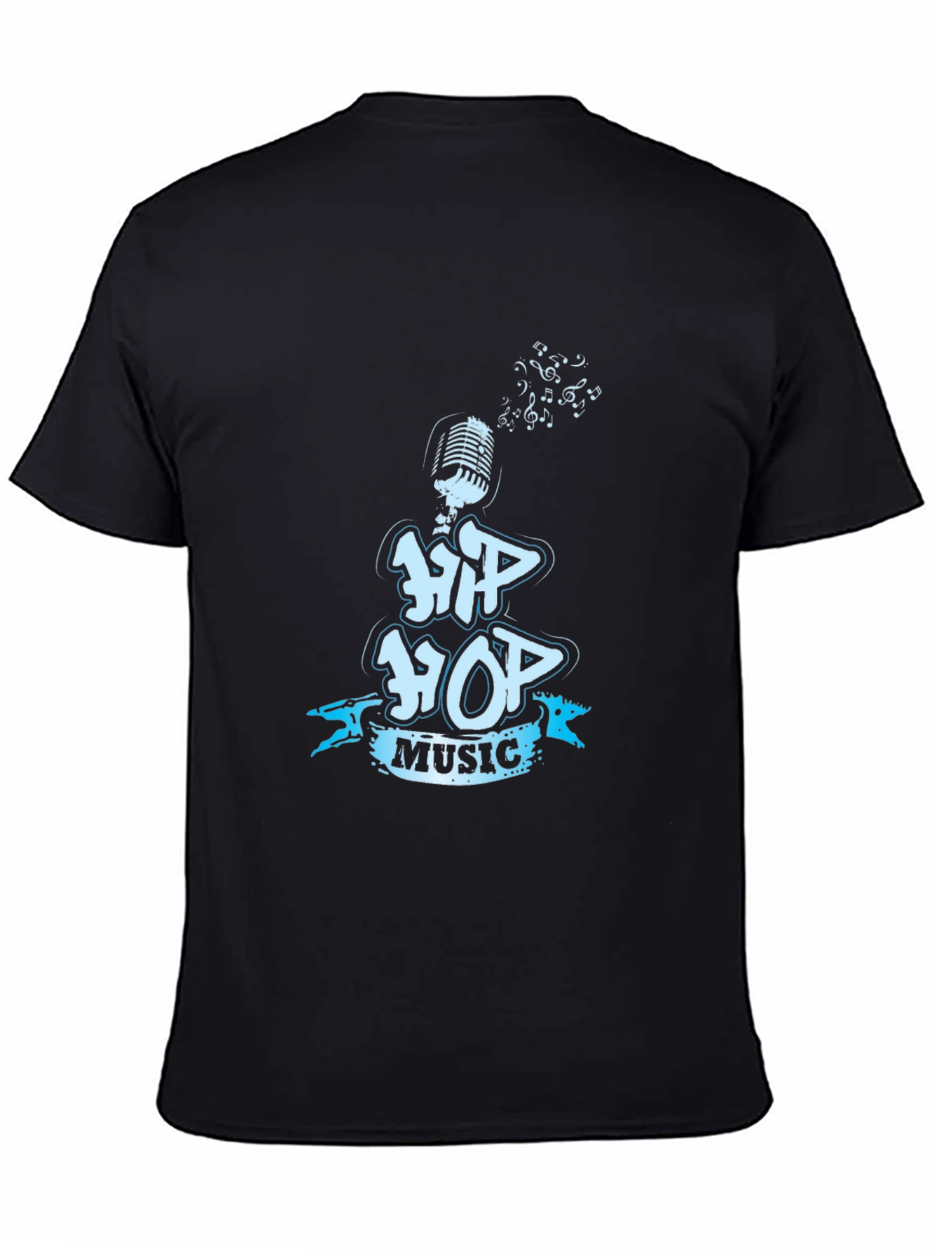 Hip Hop Music Graphic Black T-Shirt