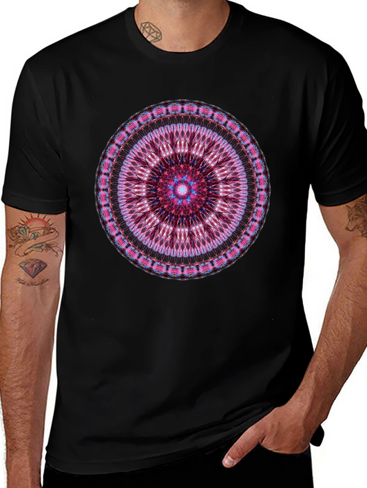 Mandala Graphic Black Crew Neck T-Shirt