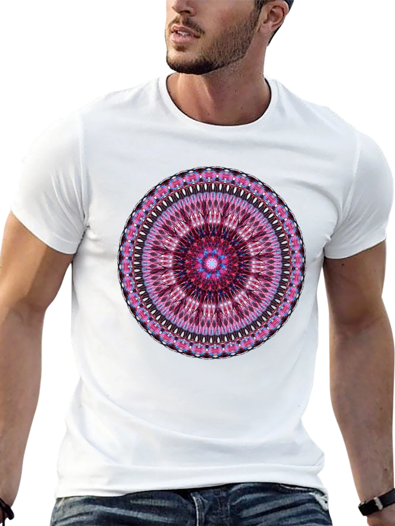 Mandala Graphic Black Crew Neck T-Shirt