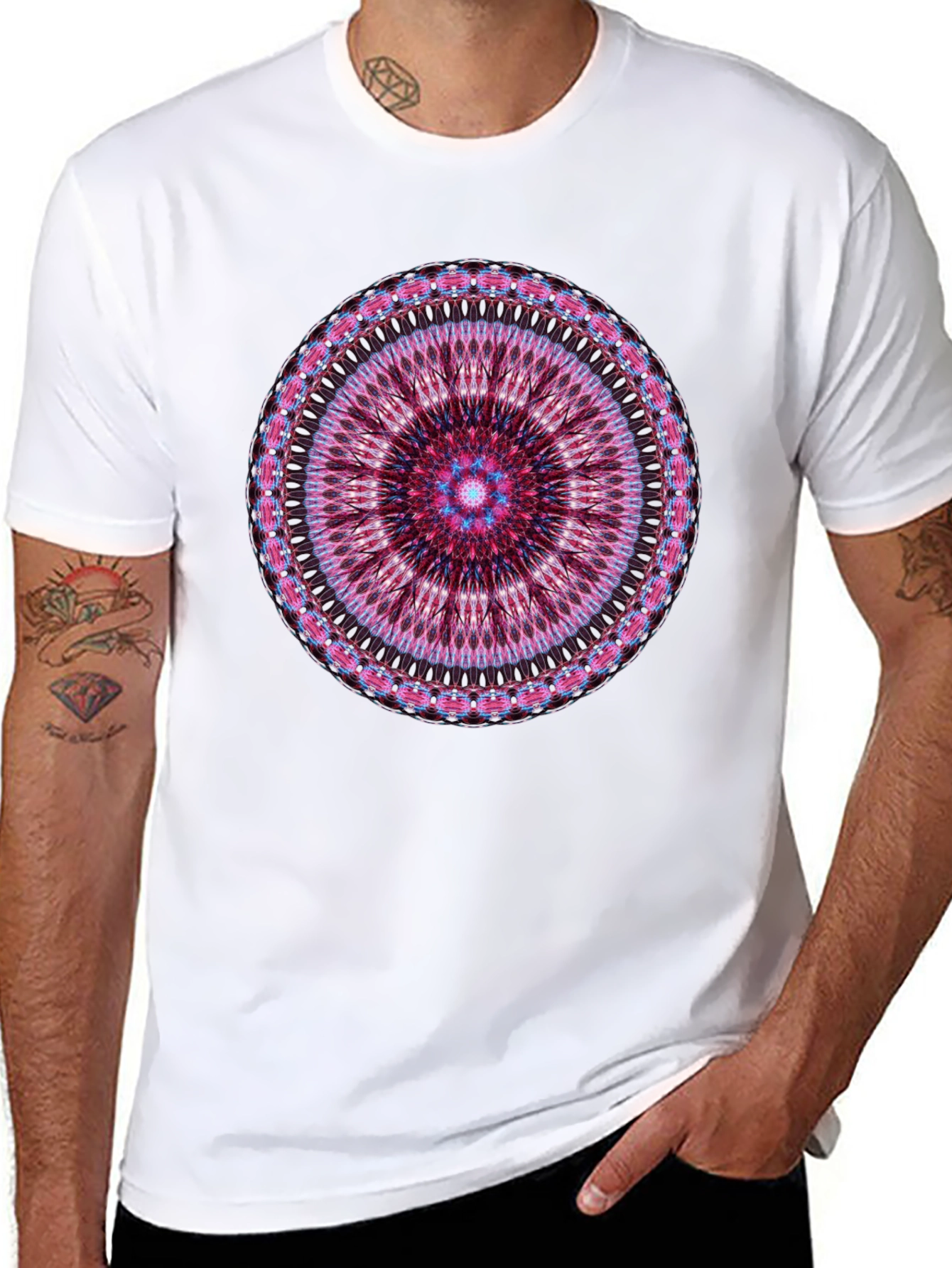 Mandala Graphic Black Crew Neck T-Shirt
