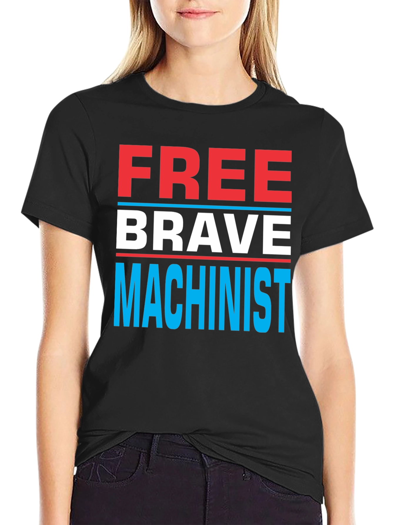 Free Brave Machinist Graphic T-Shirt - Black
