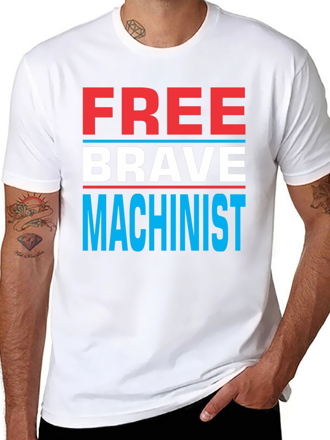 Free Brave Machinist Graphic T-Shirt - Black