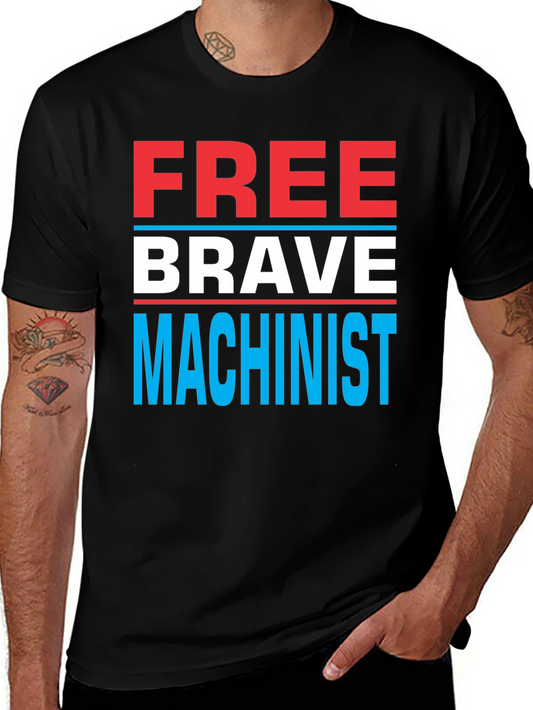 Free Brave Machinist Graphic T-Shirt - Black