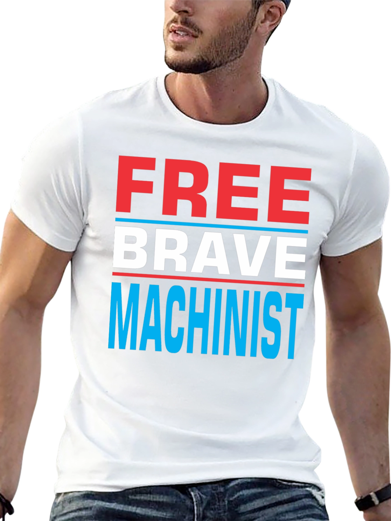 Free Brave Machinist Graphic T-Shirt - Black
