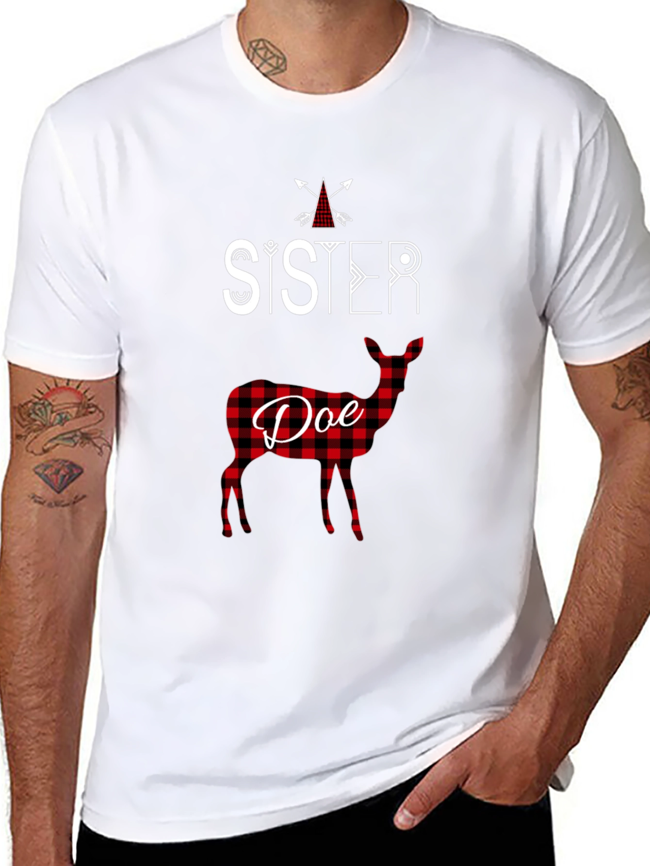 Sister Doe Plaid Graphic Tee