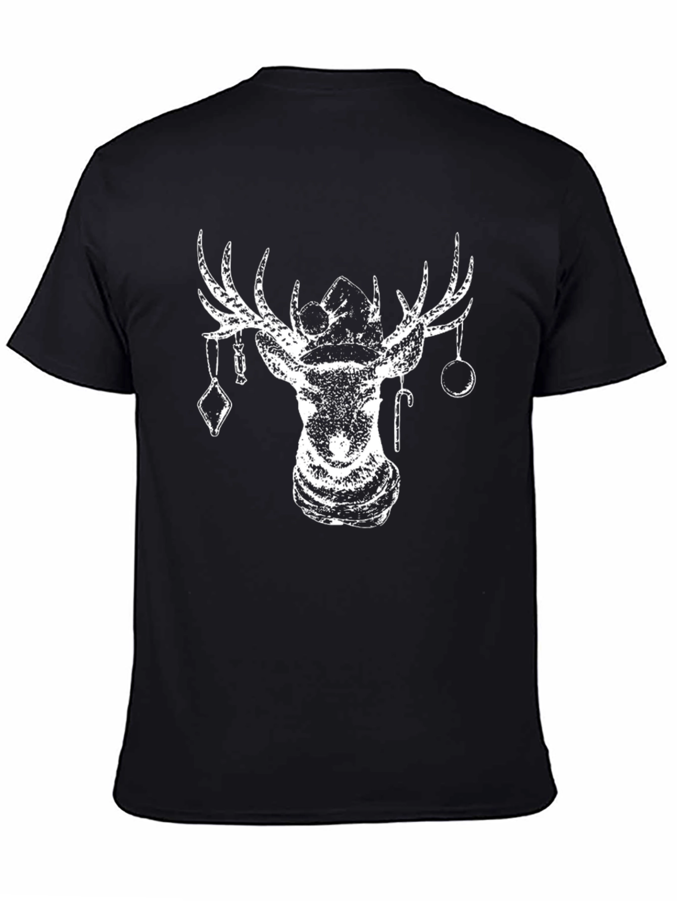 Festive Deer Graphic Tee - Holiday Season Apparel