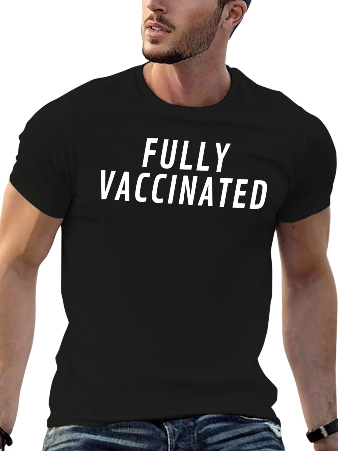 Fully Vaccinated T-Shirt - Black Short Sleeve Tee