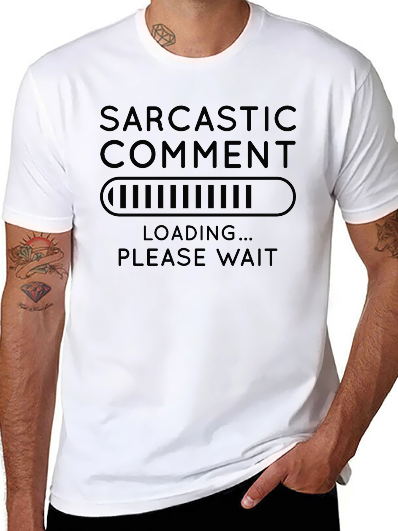 Sarcastic Comment Loading Graphic Tee - Black