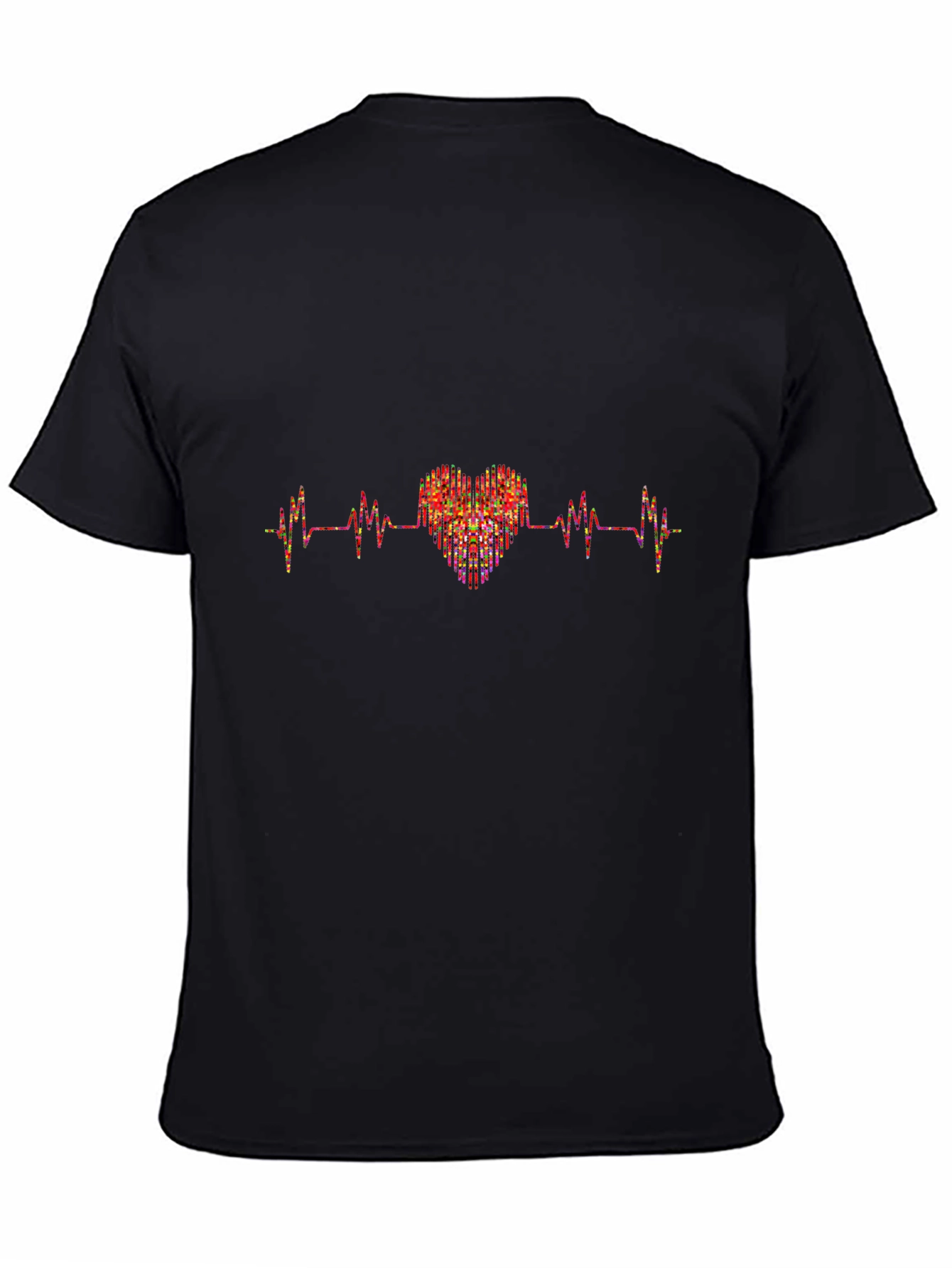 Heartbeat Heart Graphic Black T-Shirt