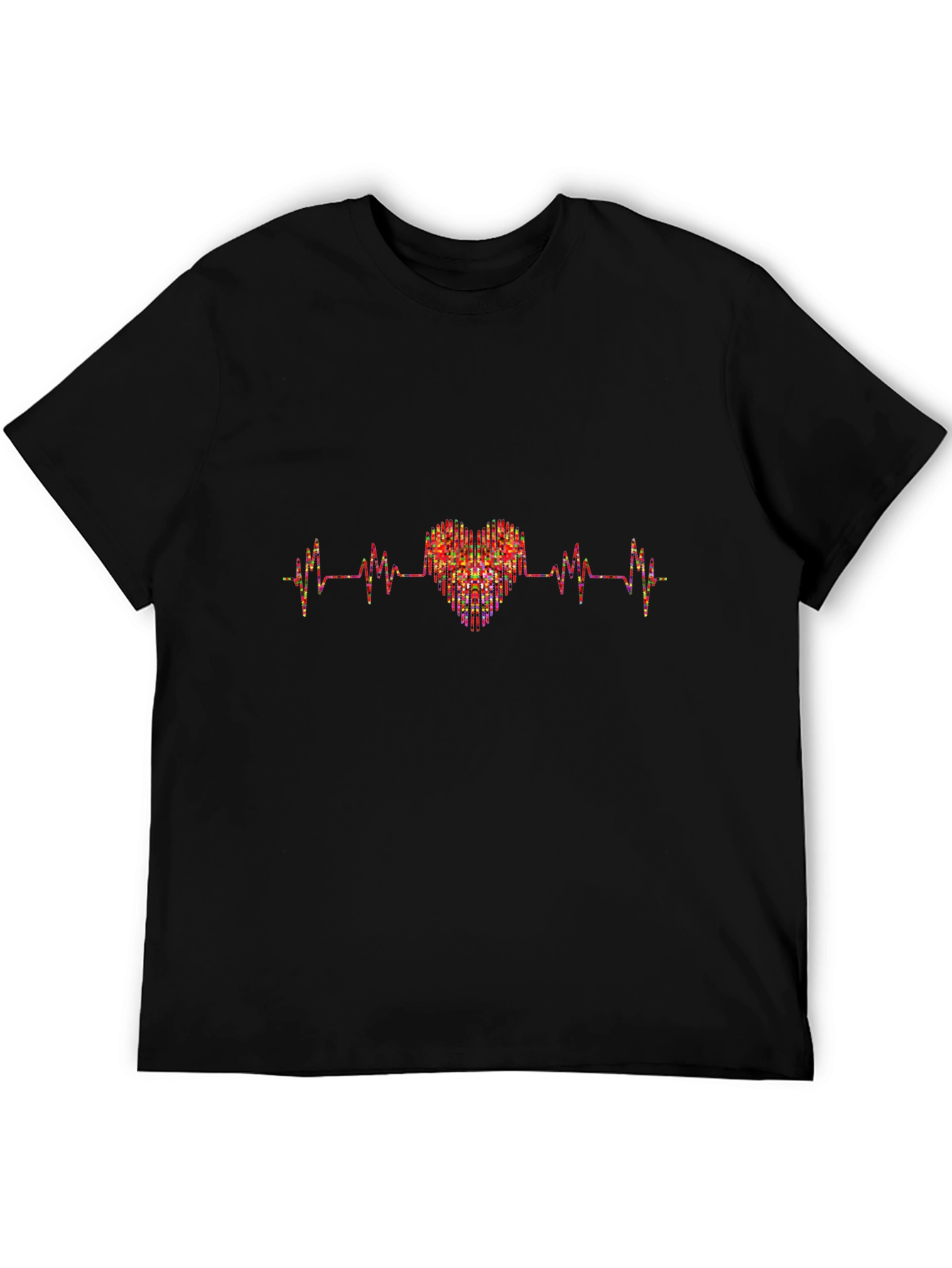 Heartbeat Heart Graphic Black T-Shirt