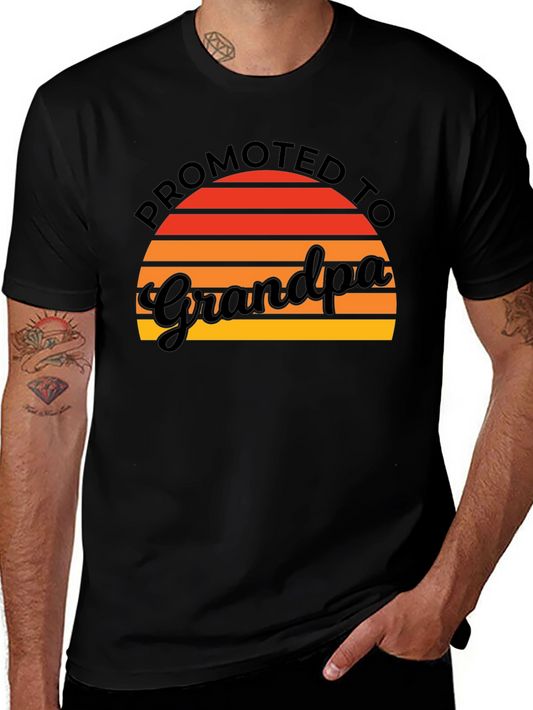 Promoted to Grandpa T-Shirt Retro Sunset