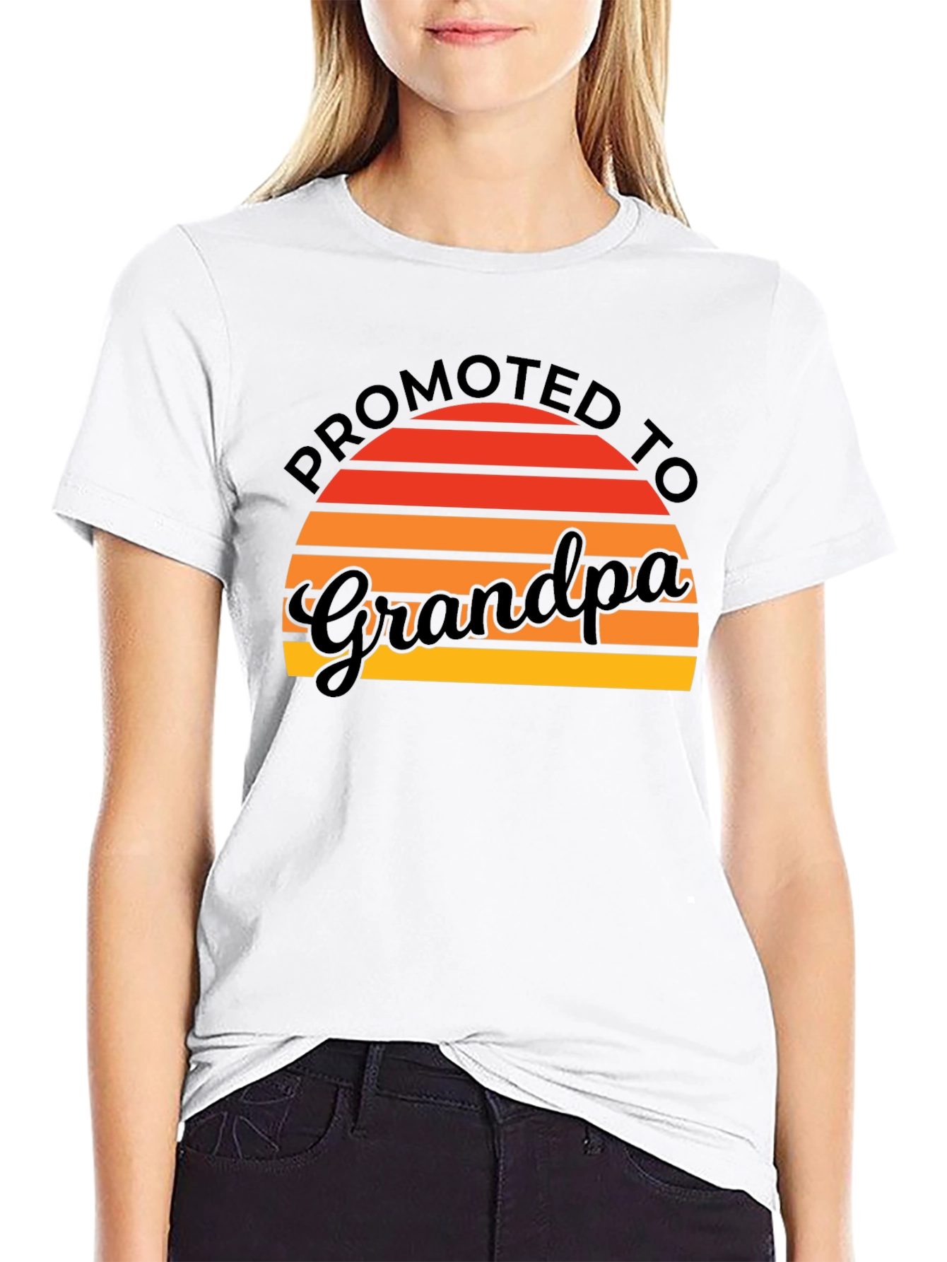 Promoted to Grandpa T-Shirt Retro Sunset