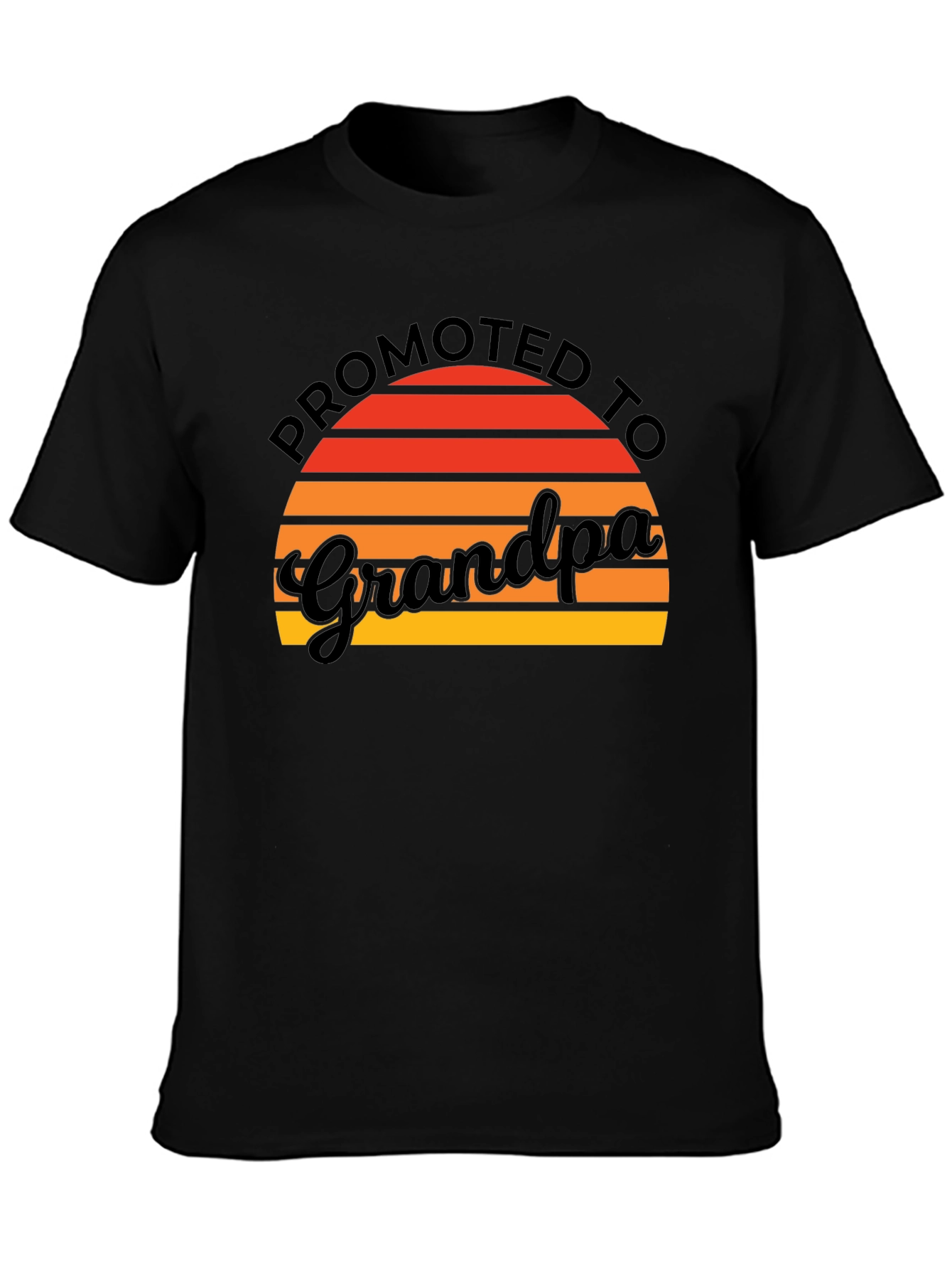Promoted to Grandpa T-Shirt Retro Sunset