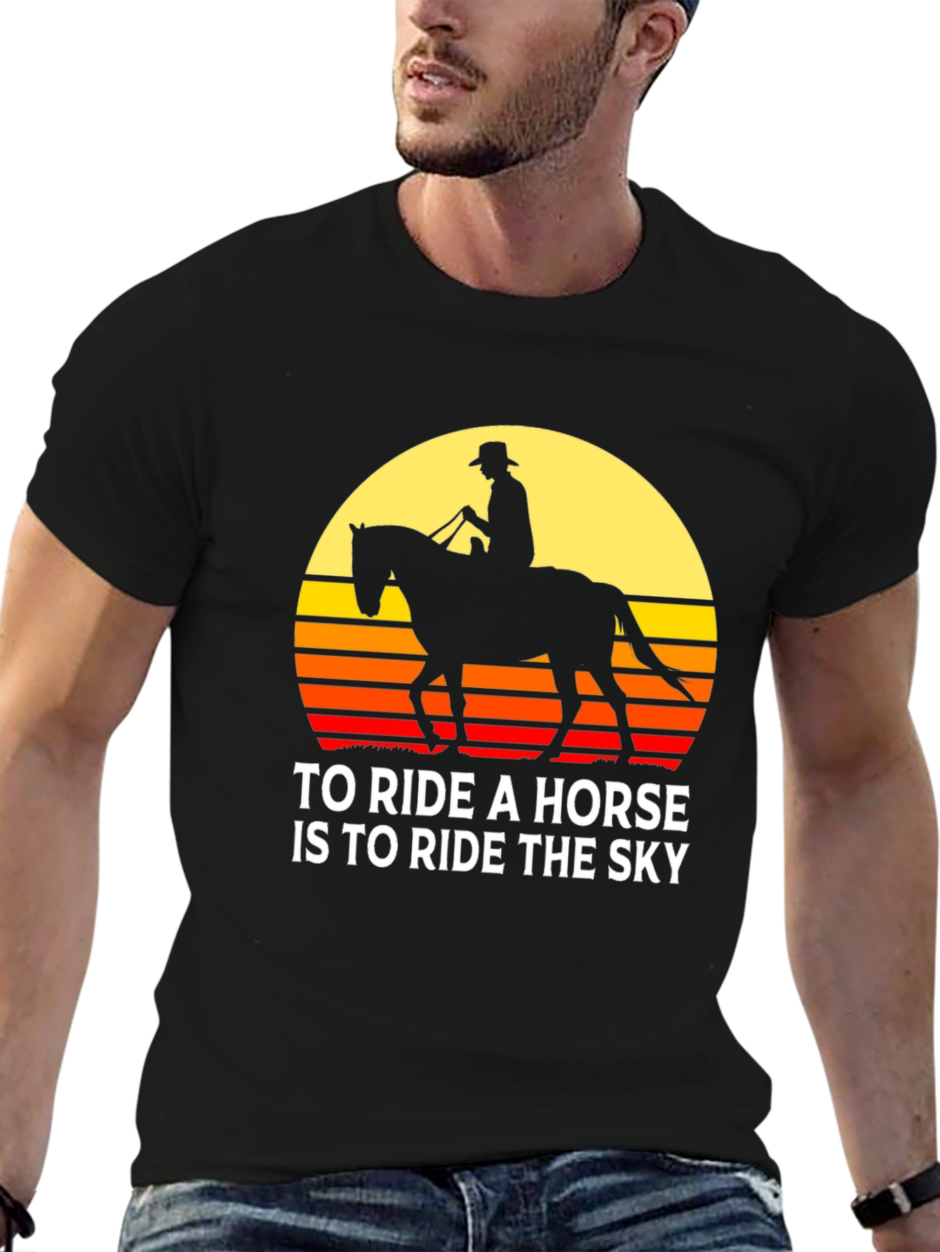Horse Rider Sunset T-Shirt: Ride the Sky