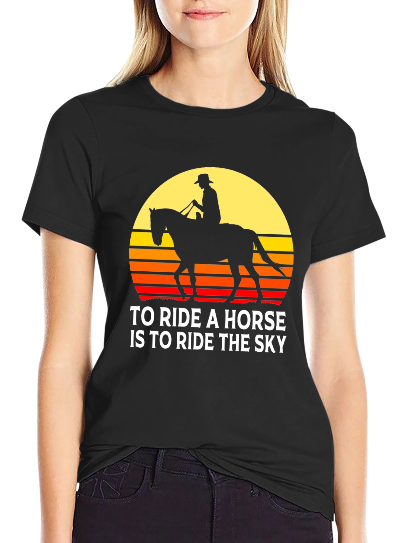 Horse Rider Sunset T-Shirt: Ride the Sky