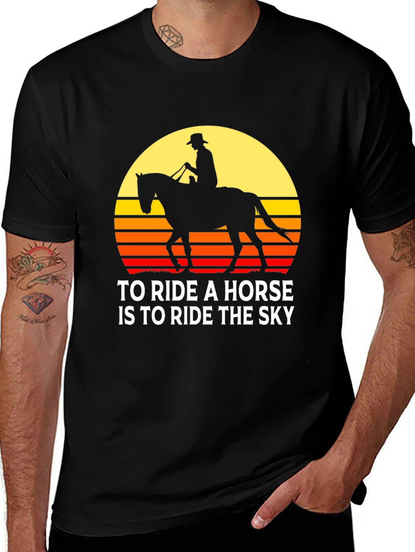 Horse Rider Sunset T-Shirt: Ride the Sky